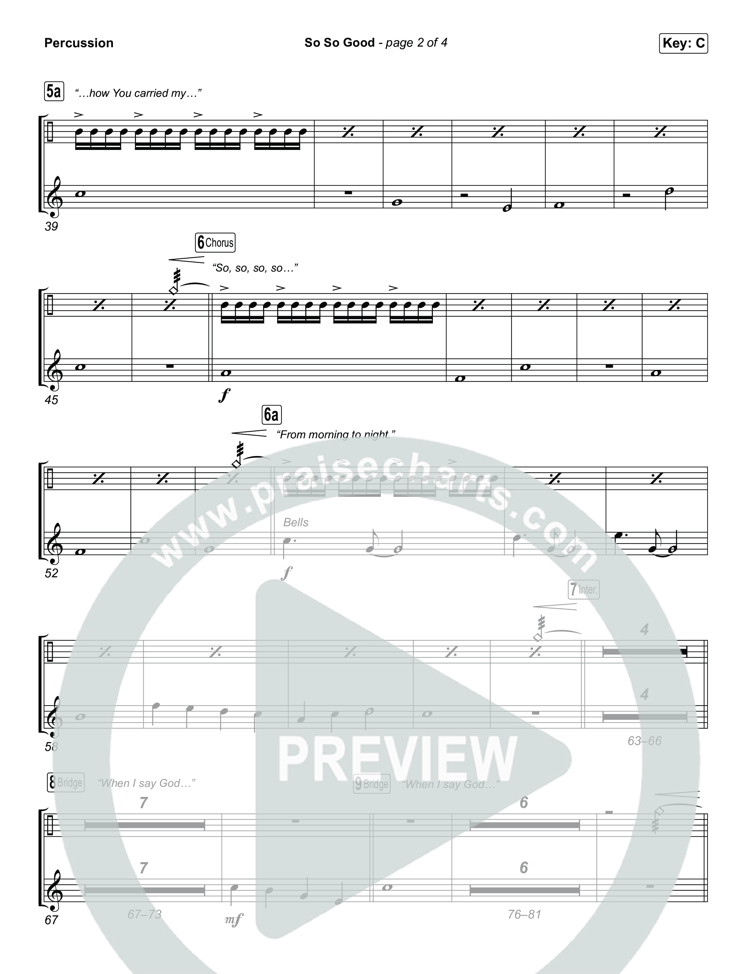 So So Good (Choral/SATB) Percussion (Travis Cottrell / Brooke Voland / Arr. Mason Brown)