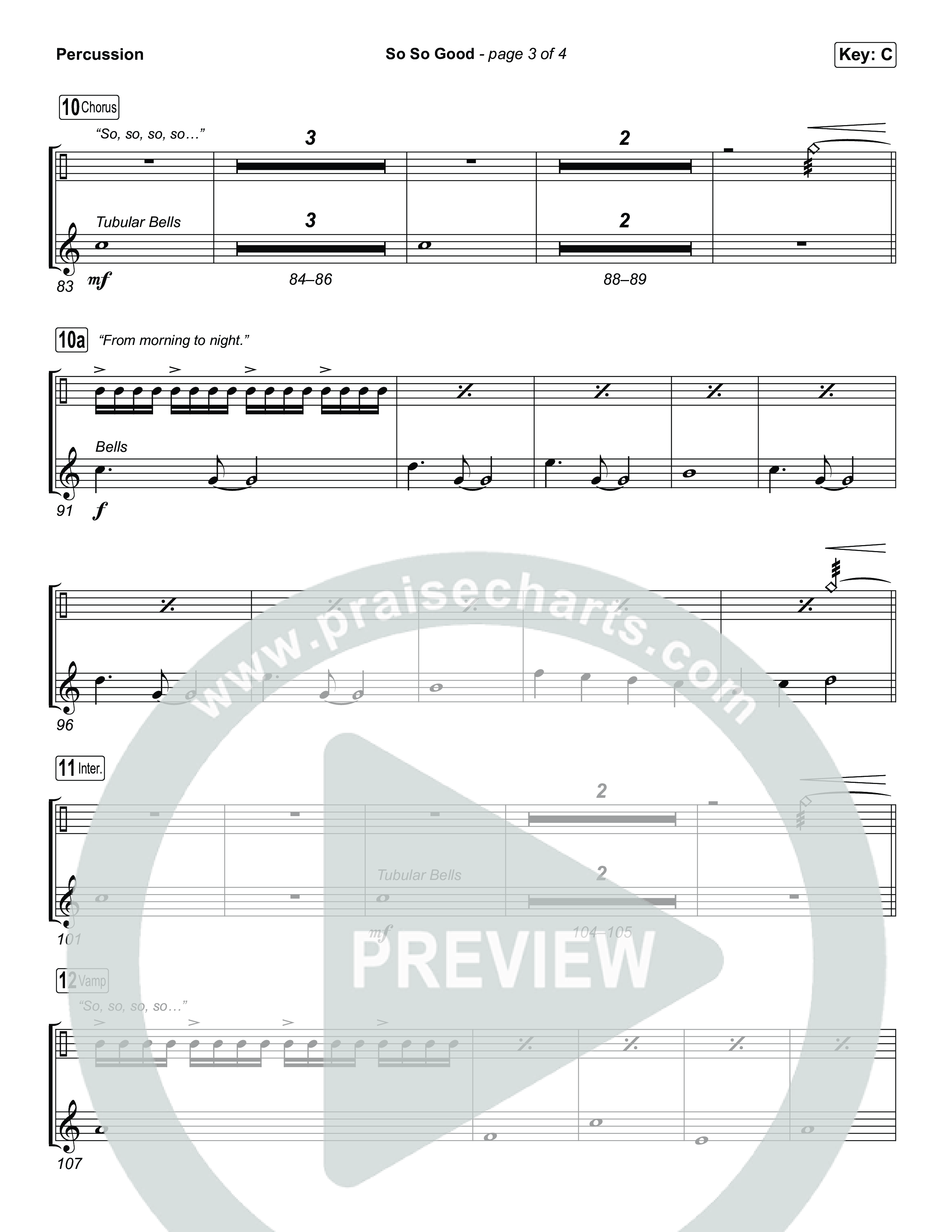 So So Good (Choral/SATB) Percussion (Travis Cottrell / Brooke Voland / Arr. Mason Brown)