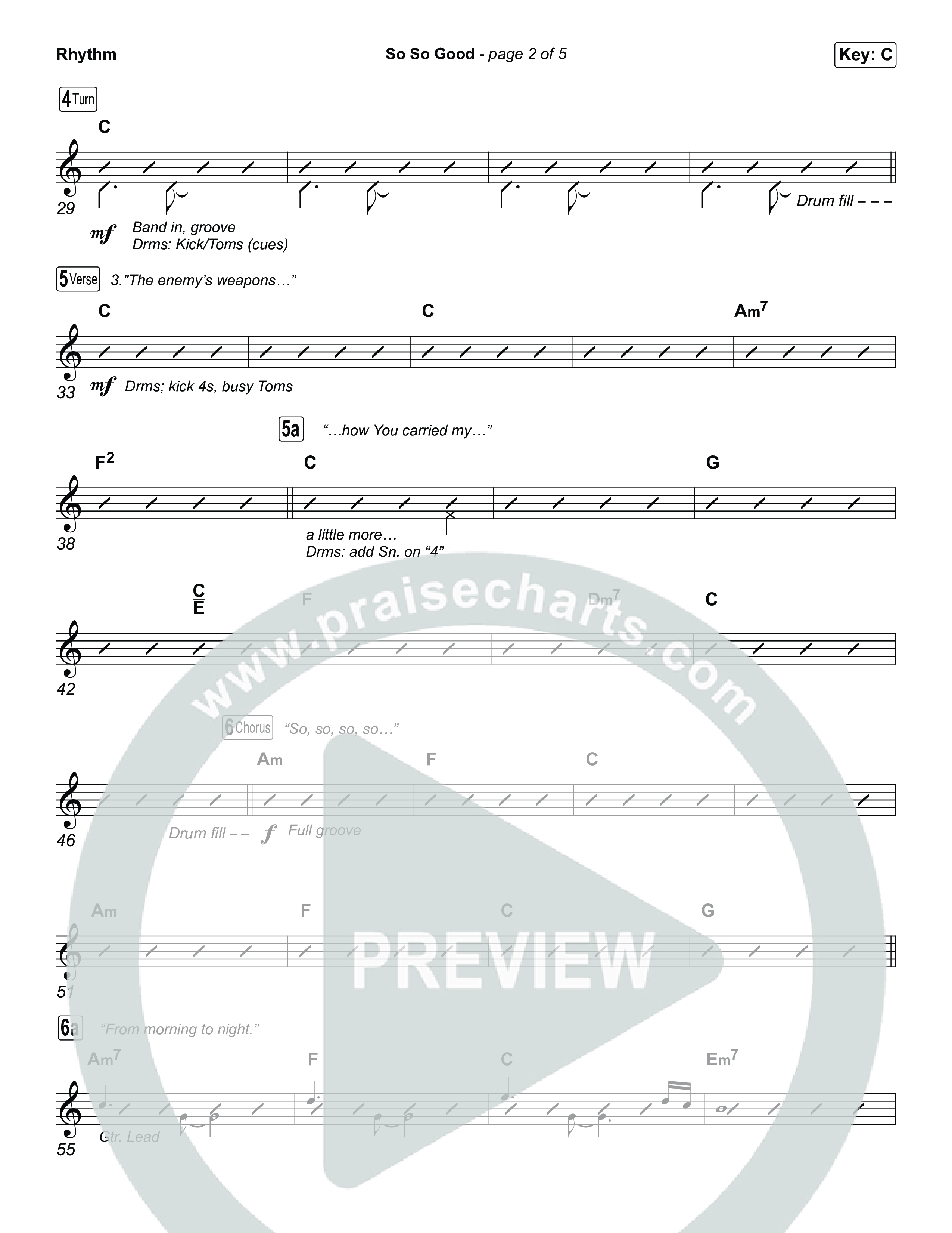 So So Good (Choral/SATB) Rhythm Chart (Travis Cottrell / Brooke Voland / Arr. Mason Brown)