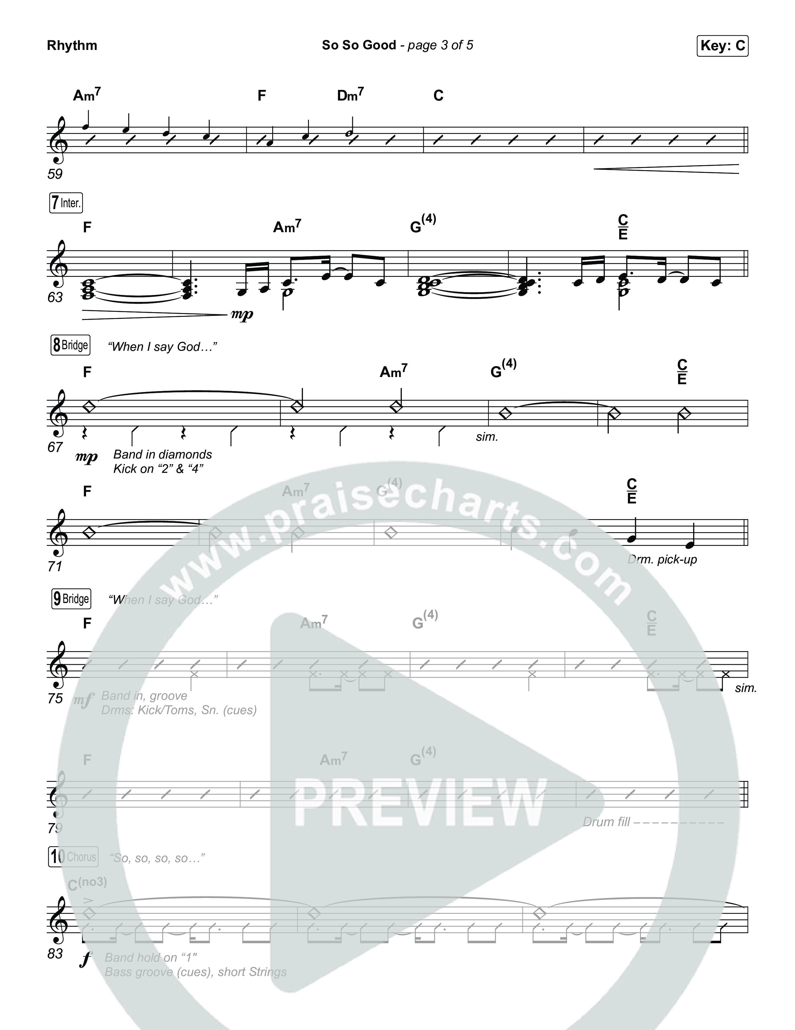 So So Good (Choral/SATB) Rhythm Chart (Travis Cottrell / Brooke Voland / Arr. Mason Brown)