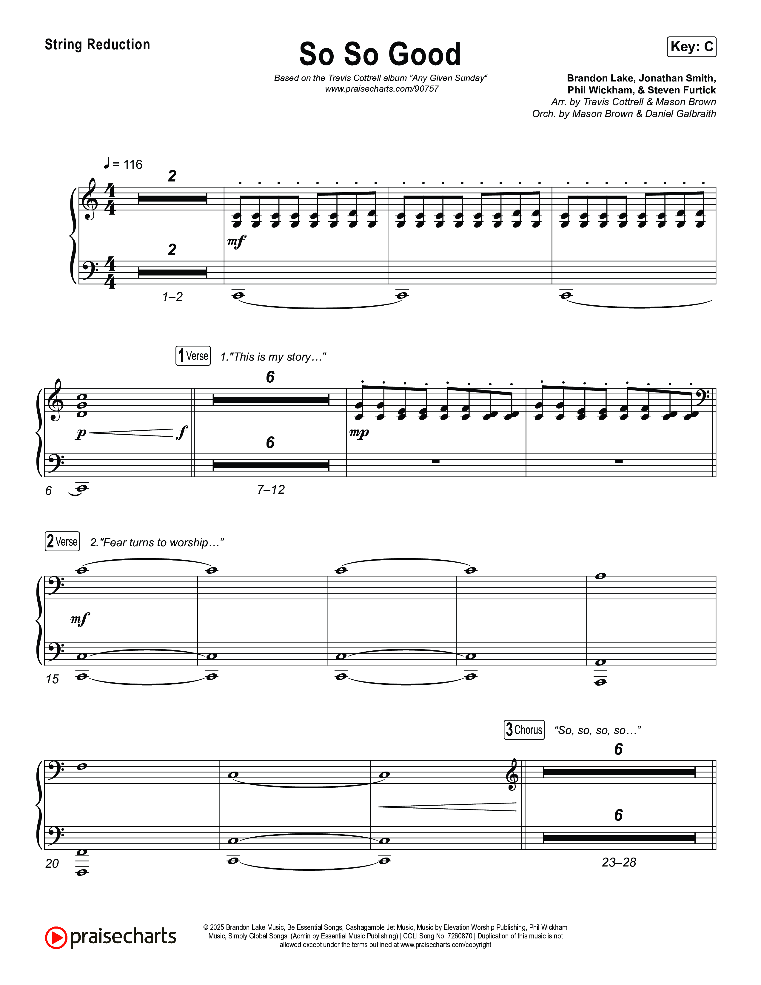So So Good (Choral/SATB) String Reduction (Travis Cottrell / Brooke Voland / Arr. Mason Brown)