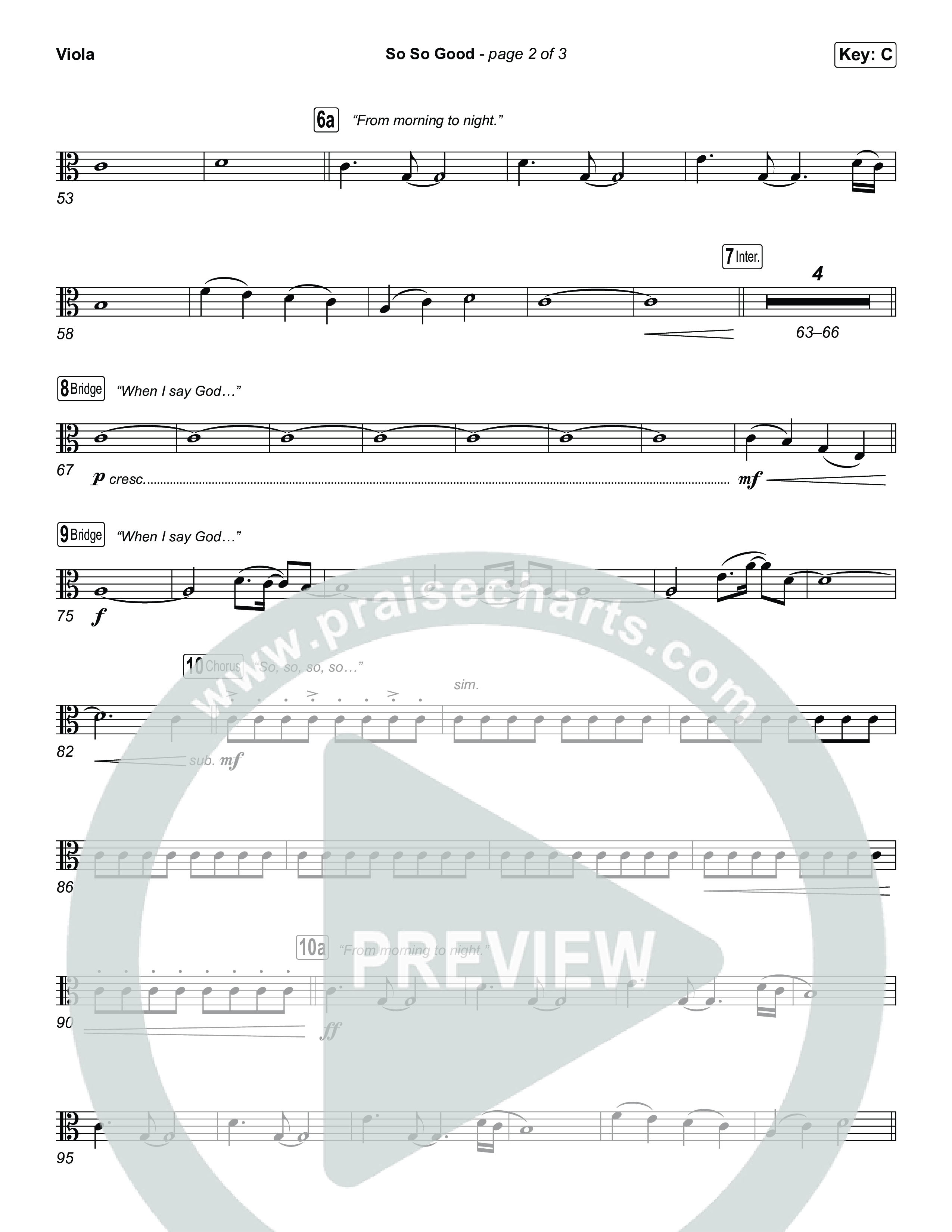 So So Good (Choral/SATB) Viola (Travis Cottrell / Brooke Voland / Arr. Mason Brown)
