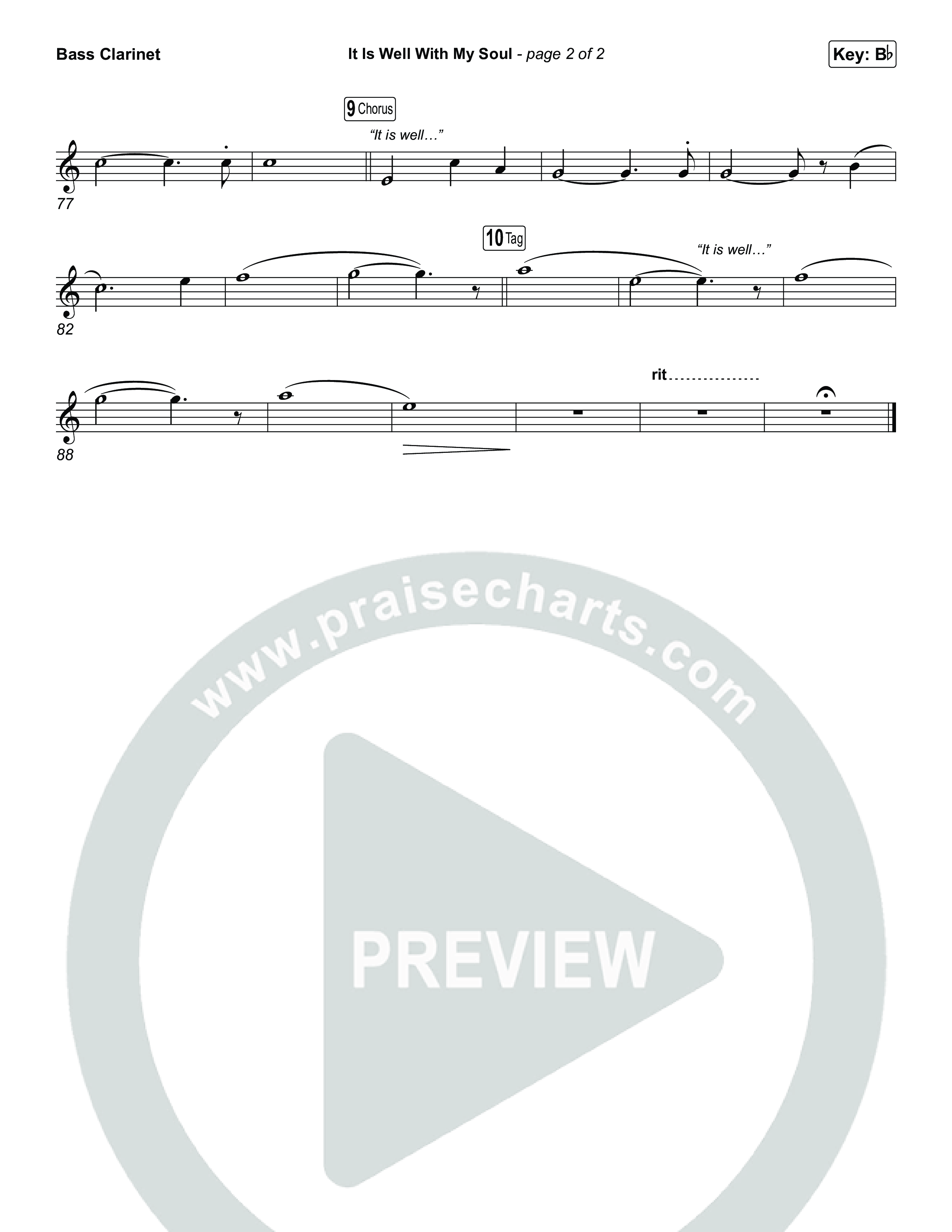 It Is Well With My Soul (Choral/SATB) Bass Clarinet (Travis Cottrell / Lily Cottrell / Arr. Mason Brown)