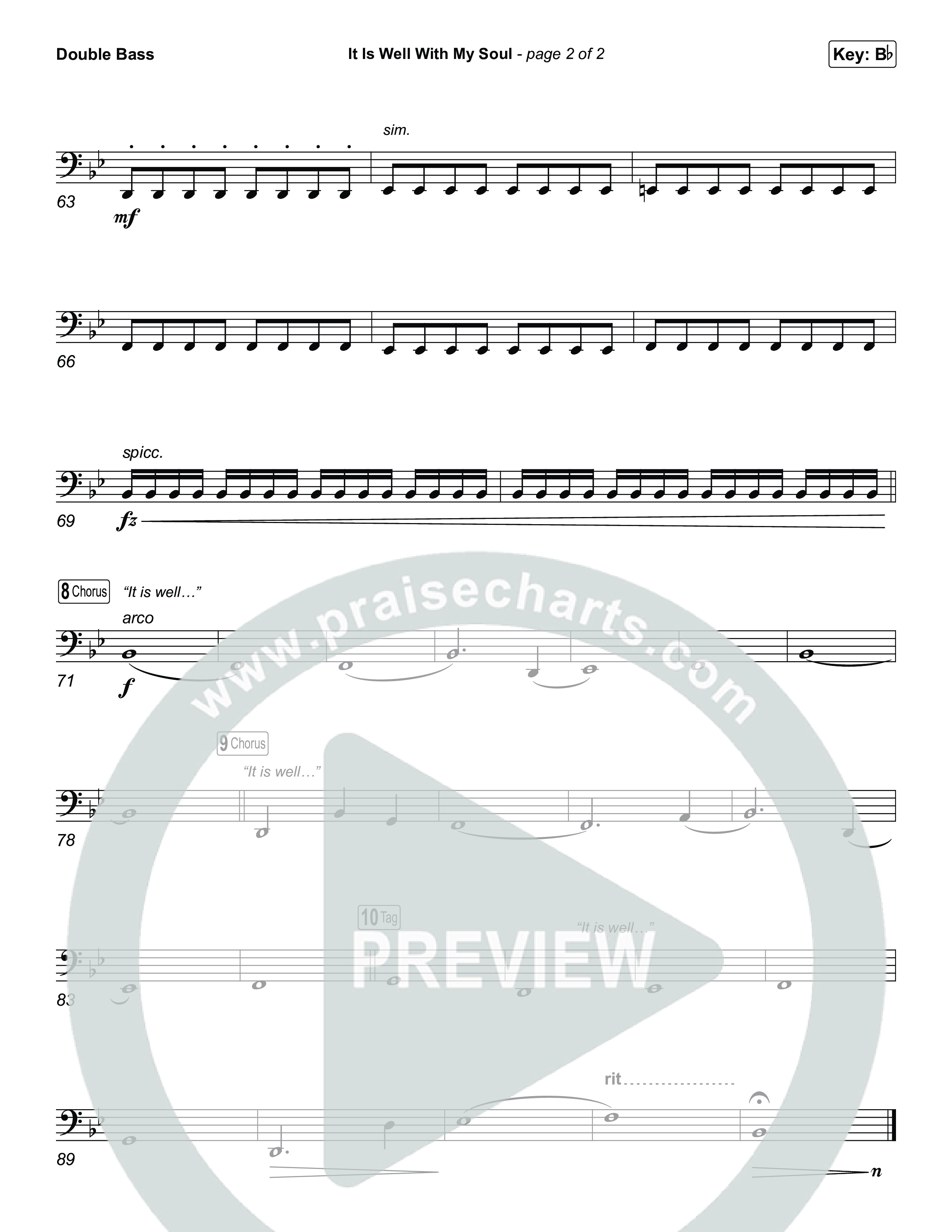 It Is Well With My Soul (Choral/SATB) String Bass (Travis Cottrell / Lily Cottrell / Arr. Mason Brown)