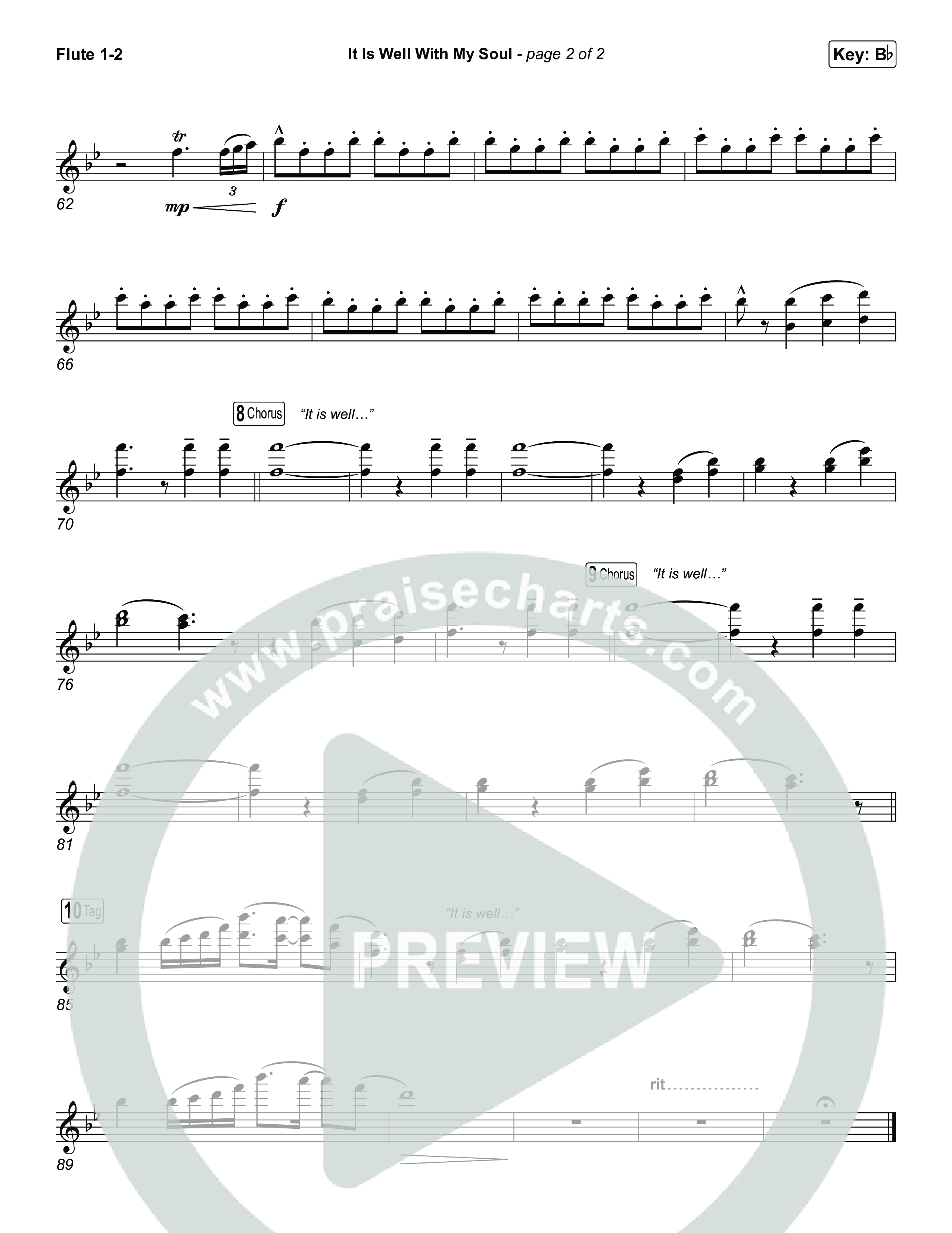 It Is Well With My Soul (Choral/SATB) Flute 1,2 (Travis Cottrell / Lily Cottrell / Arr. Mason Brown)