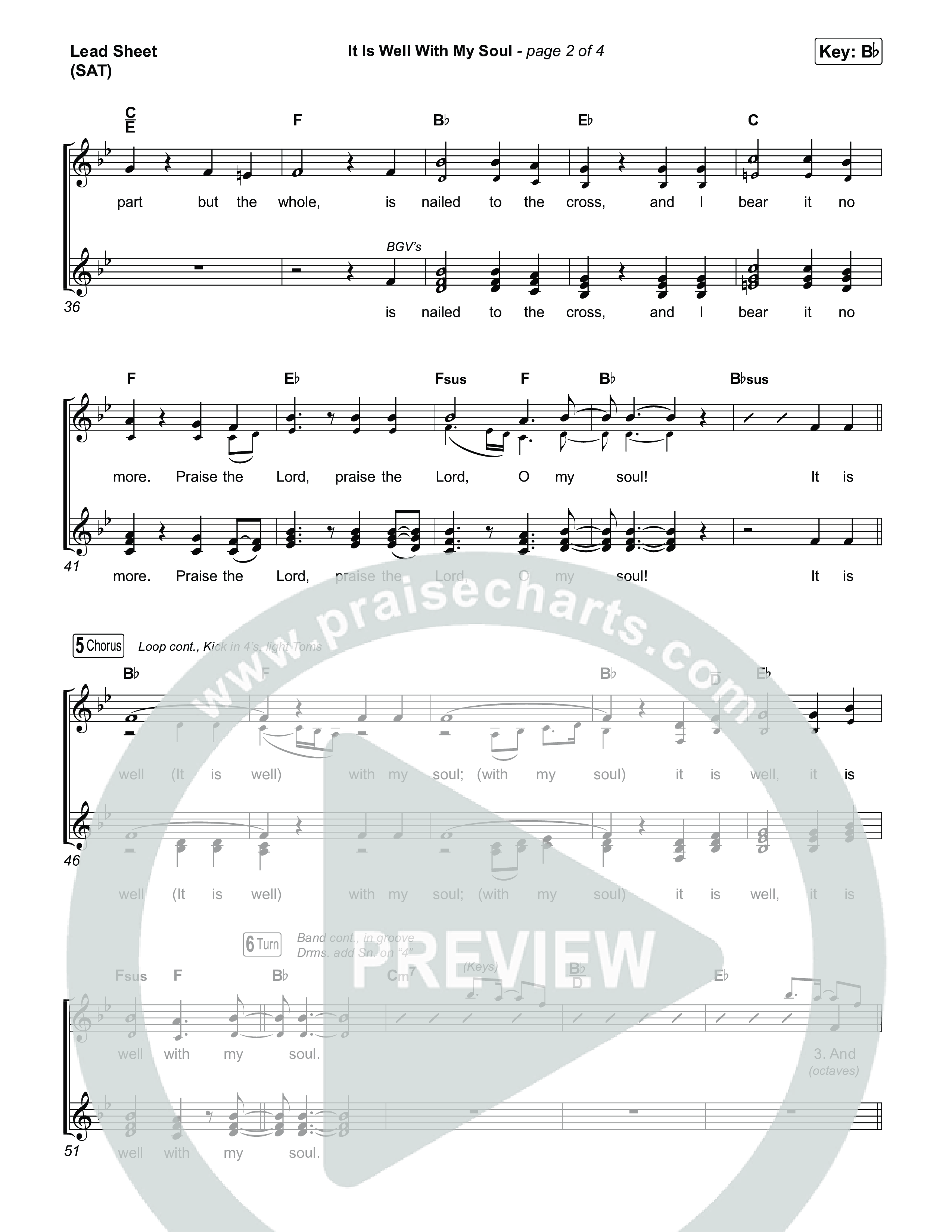 It Is Well With My Soul (Choral/SATB) Lead Sheet (SAT) (Travis Cottrell / Lily Cottrell / Arr. Mason Brown)