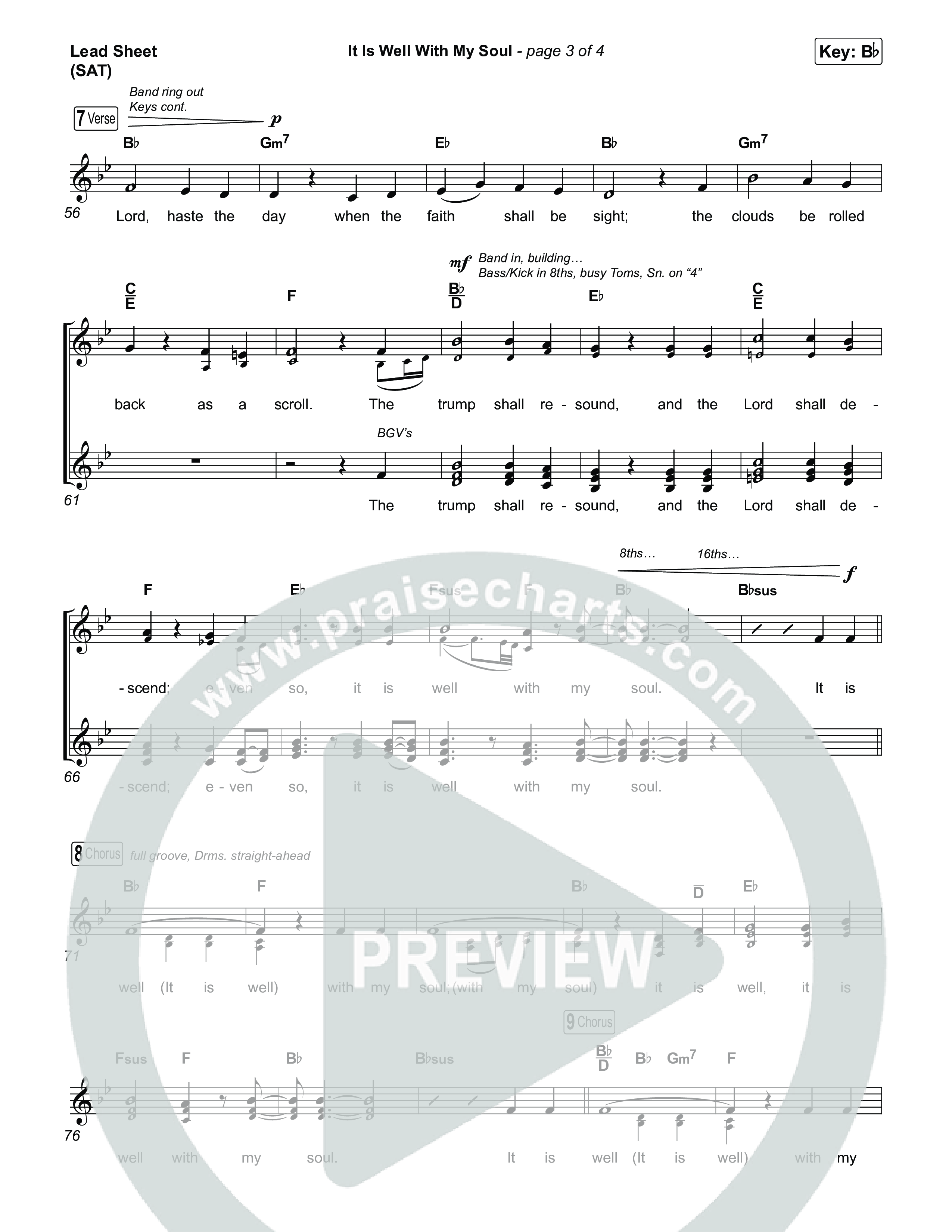 It Is Well With My Soul (Choral/SATB) Lead Sheet (SAT) (Travis Cottrell / Lily Cottrell / Arr. Mason Brown)