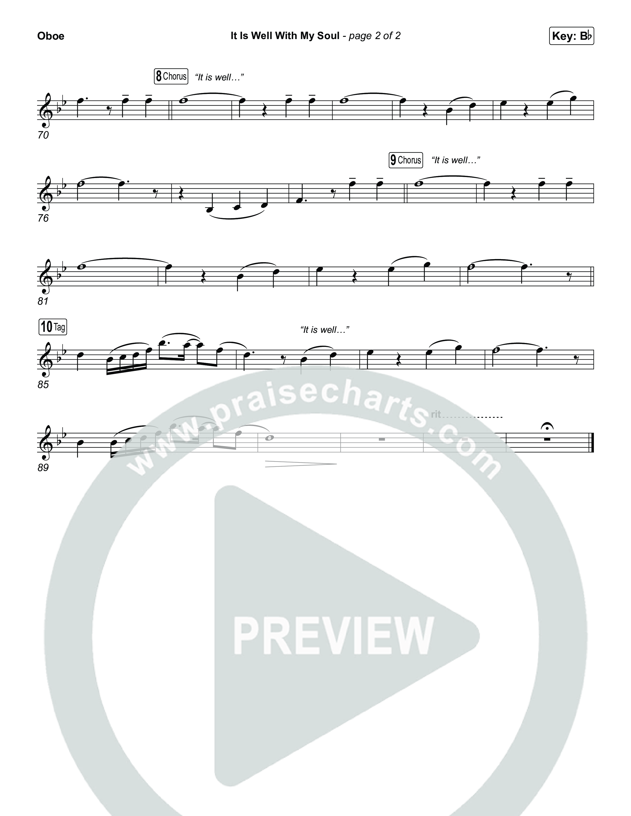 It Is Well With My Soul (Choral/SATB) Oboe (Travis Cottrell / Lily Cottrell / Arr. Mason Brown)