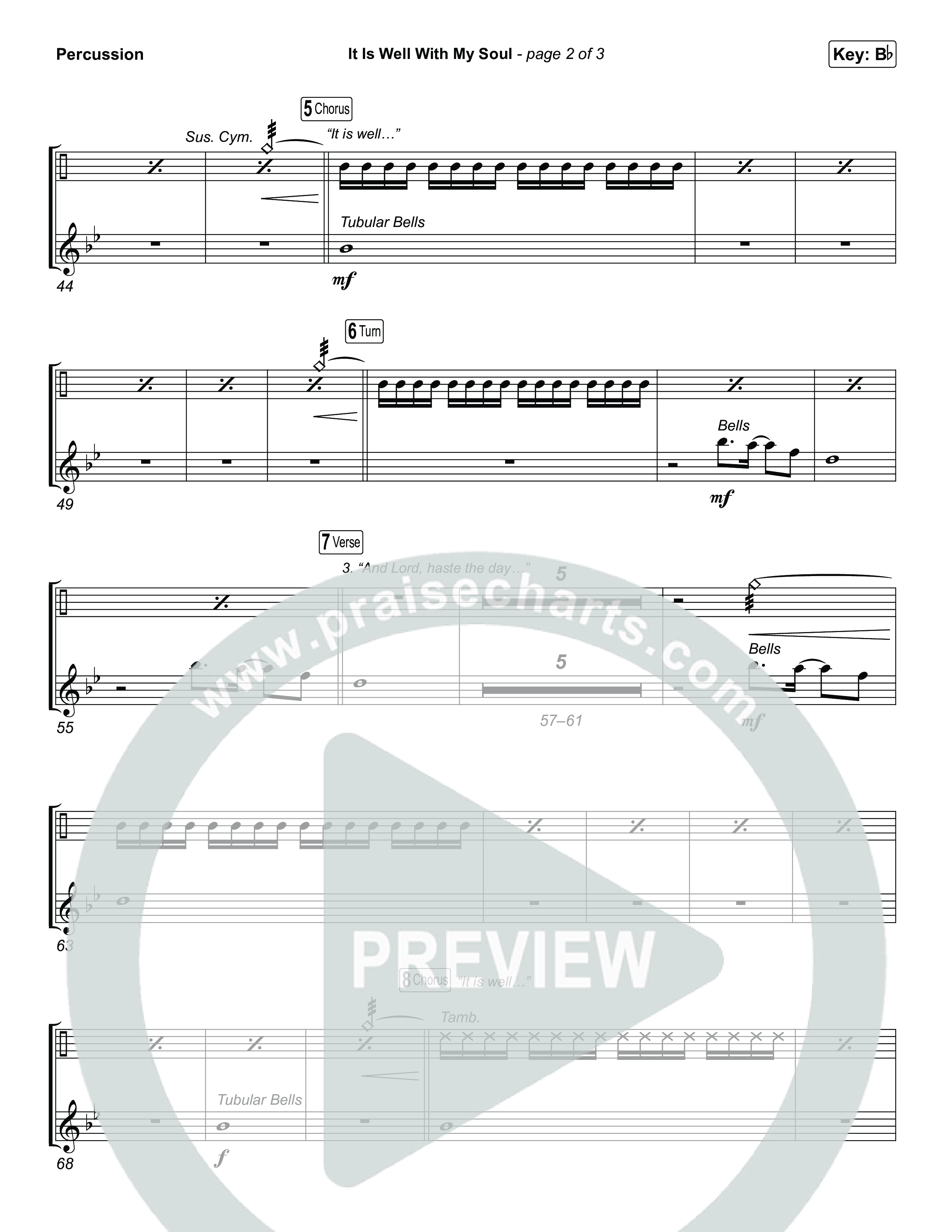 It Is Well With My Soul (Choral/SATB) Percussion (Travis Cottrell / Lily Cottrell / Arr. Mason Brown)