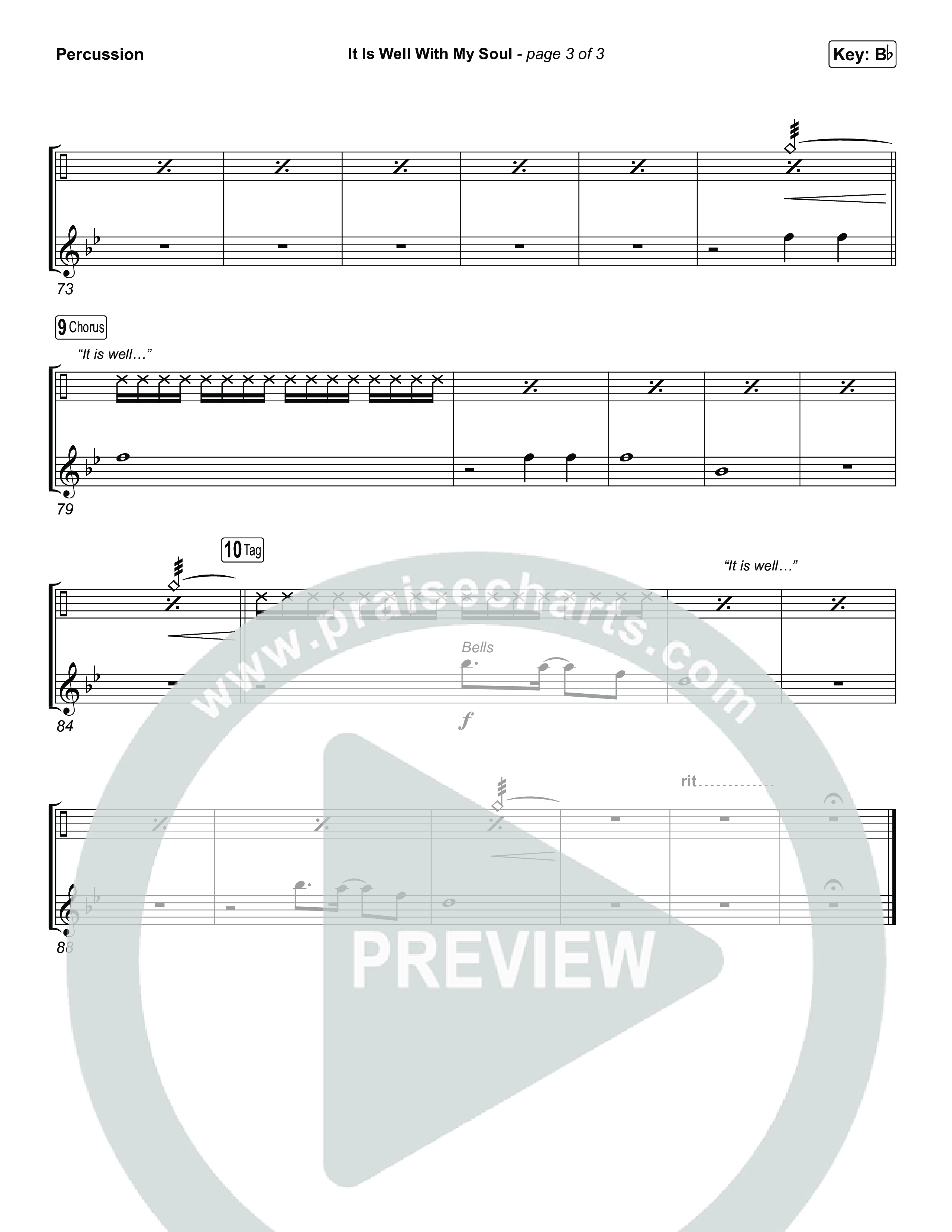 It Is Well With My Soul (Choral/SATB) Percussion (Travis Cottrell / Lily Cottrell / Arr. Mason Brown)