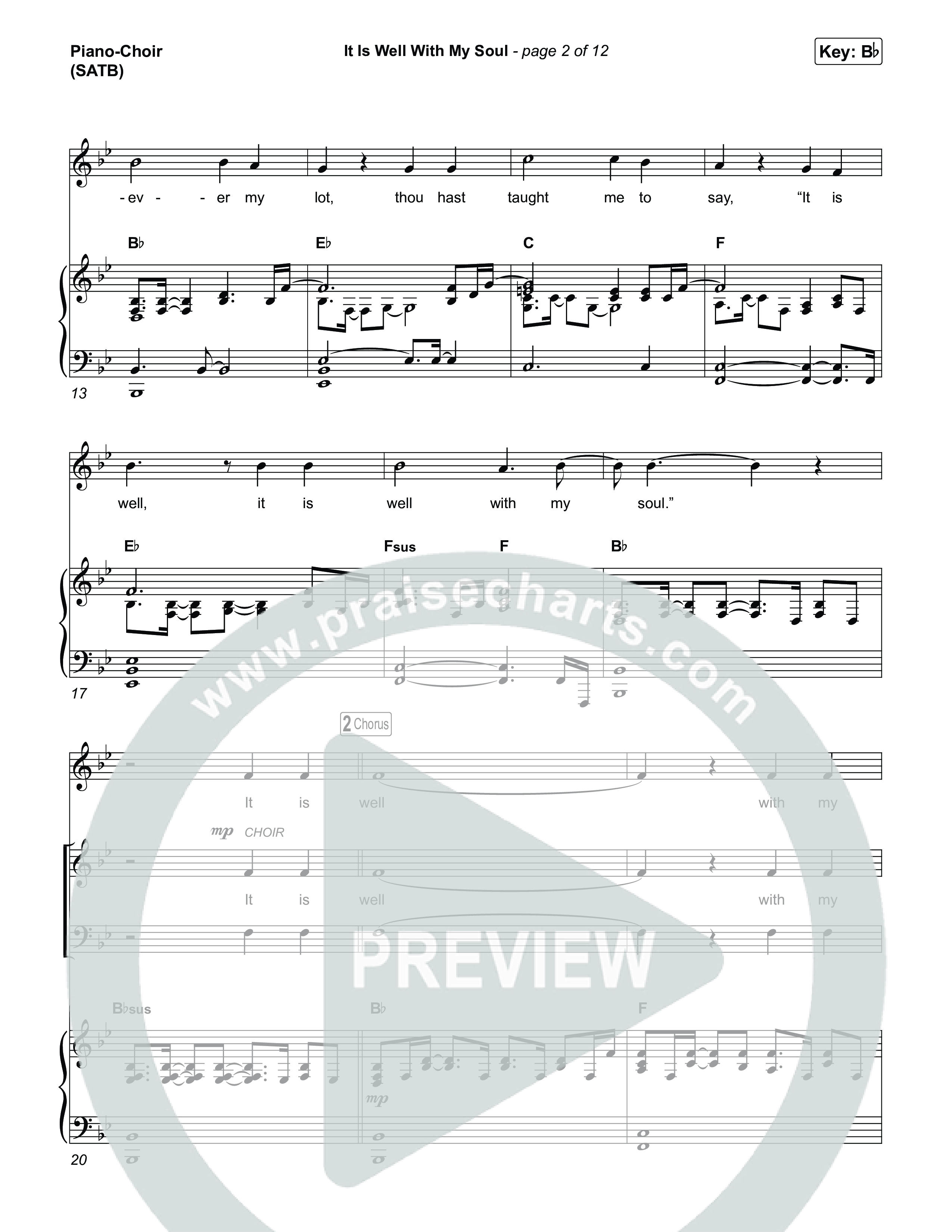 It Is Well With My Soul (Choral/SATB) Piano/Vocal (SATB) (Travis Cottrell / Lily Cottrell / Arr. Mason Brown)