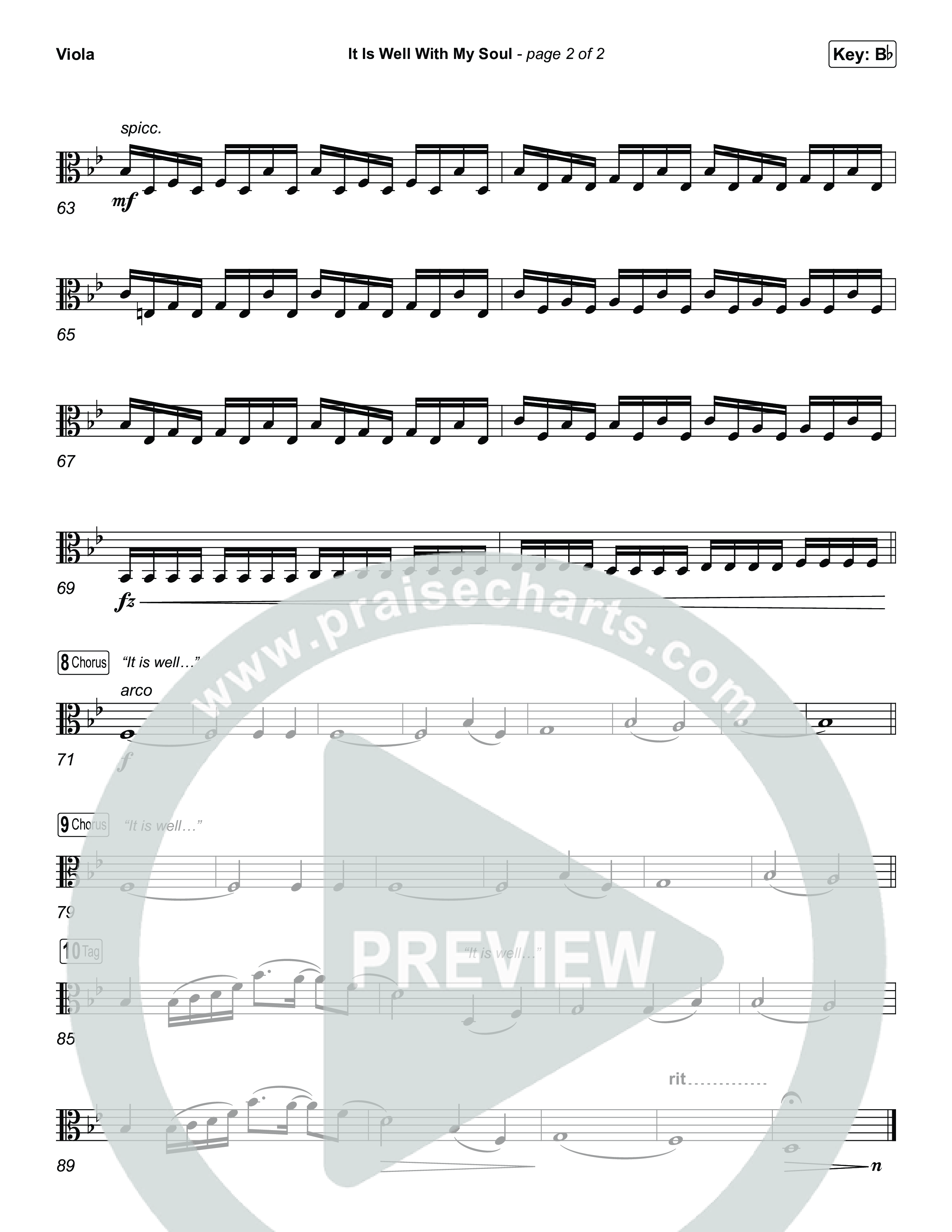 It Is Well With My Soul (Choral/SATB) Viola (Travis Cottrell / Lily Cottrell / Arr. Mason Brown)