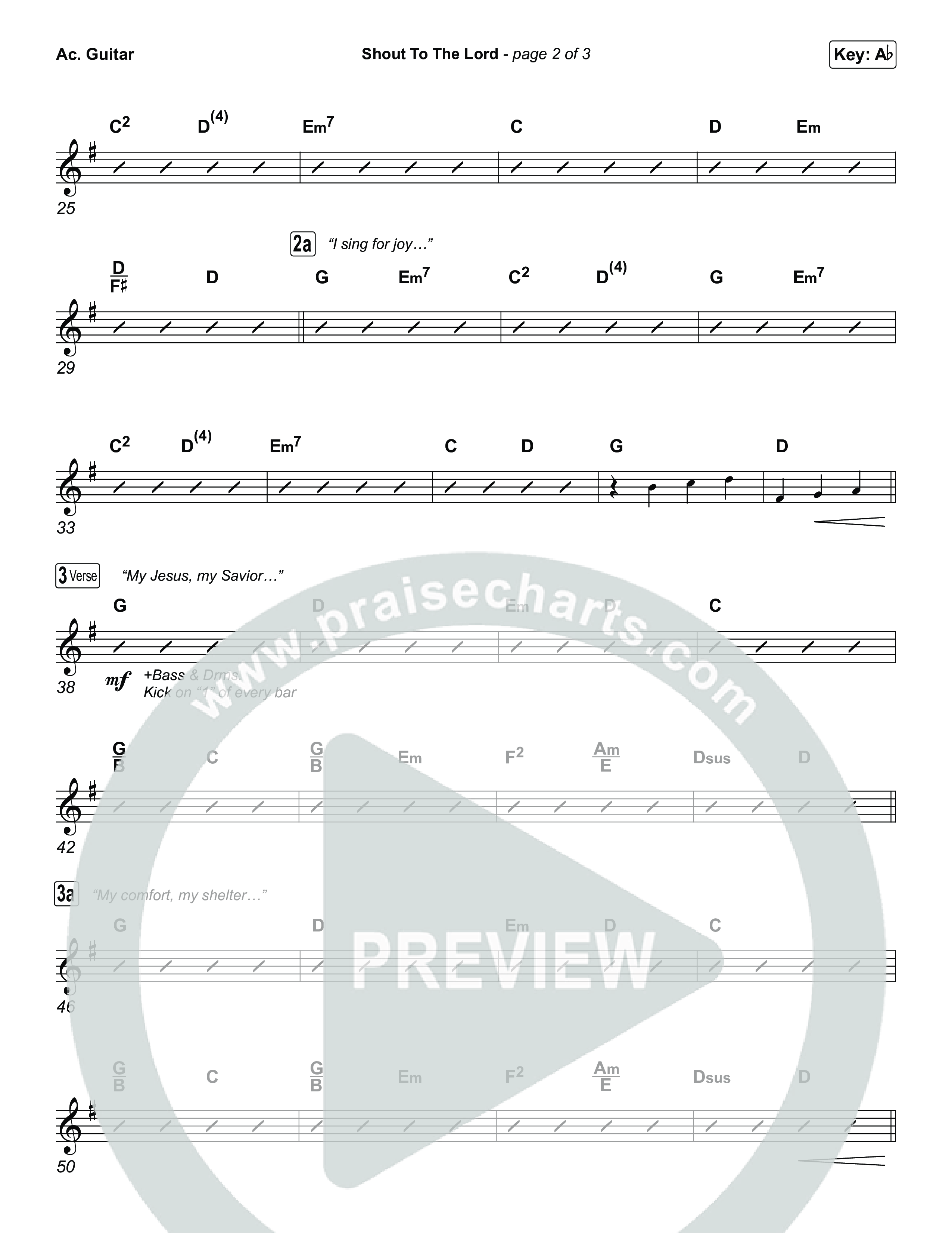 Shout To The Lord (Choral/SATB) Acoustic Guitar (Travis Cottrell / Brooke Voland / Arr. Mason Brown)