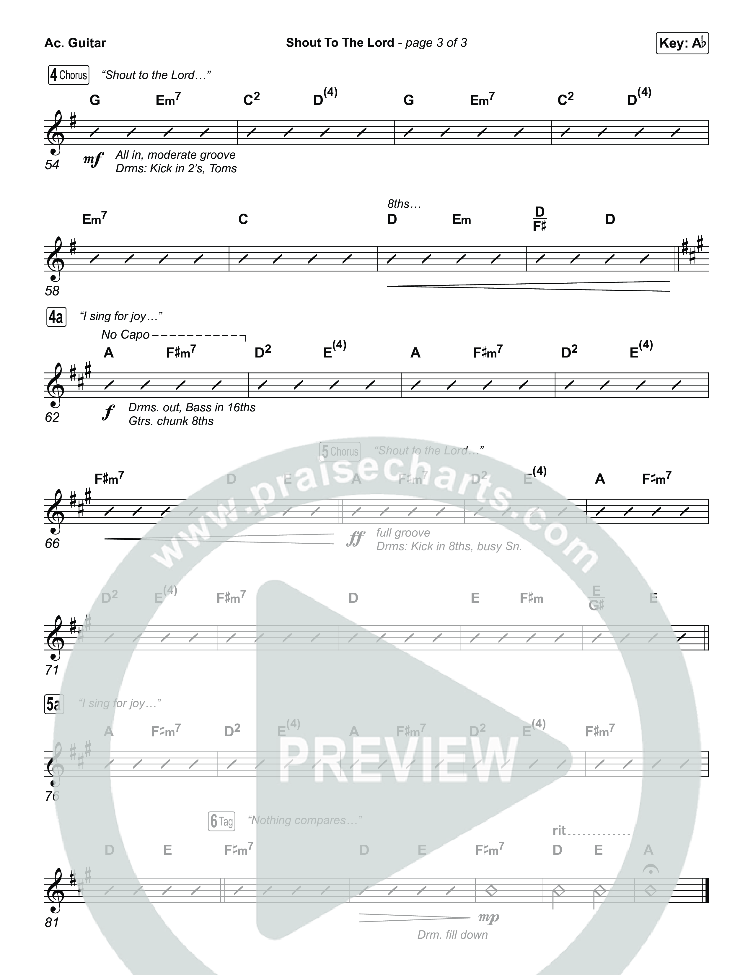 Shout To The Lord (Choral/SATB) Acoustic Guitar (Travis Cottrell / Brooke Voland / Arr. Mason Brown)