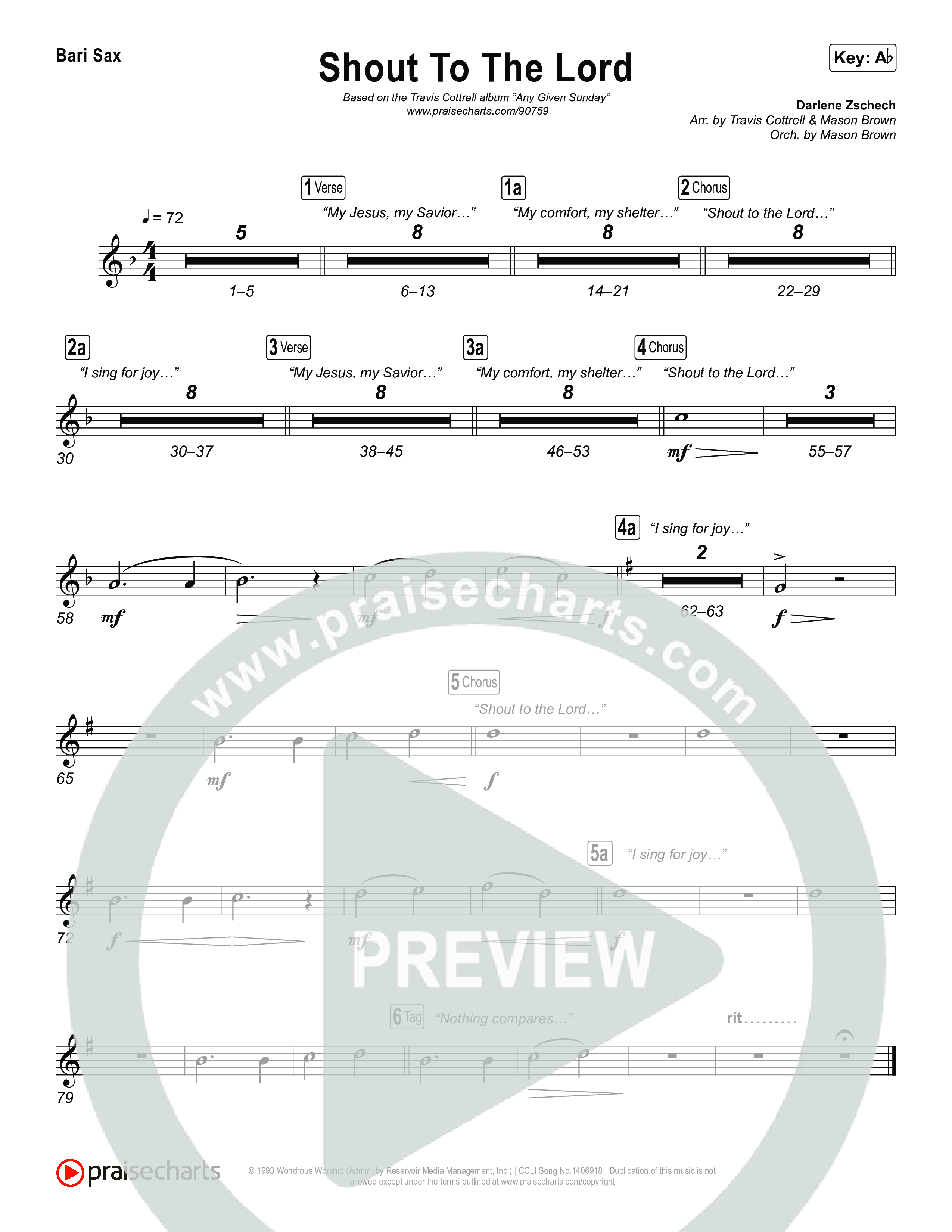 Shout To The Lord (Choral/SATB) Sax Pack (Travis Cottrell / Brooke Voland / Arr. Mason Brown)