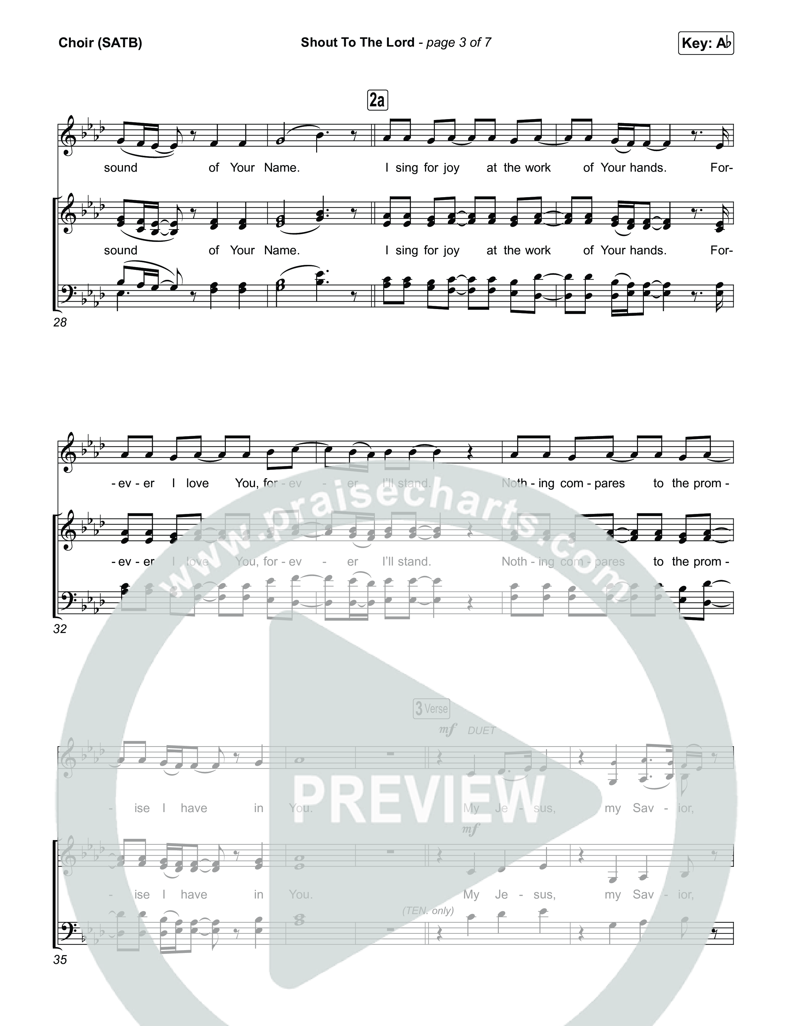 Shout To The Lord (Choral/SATB) Choir Sheet (SATB) (Travis Cottrell / Brooke Voland / Arr. Mason Brown)