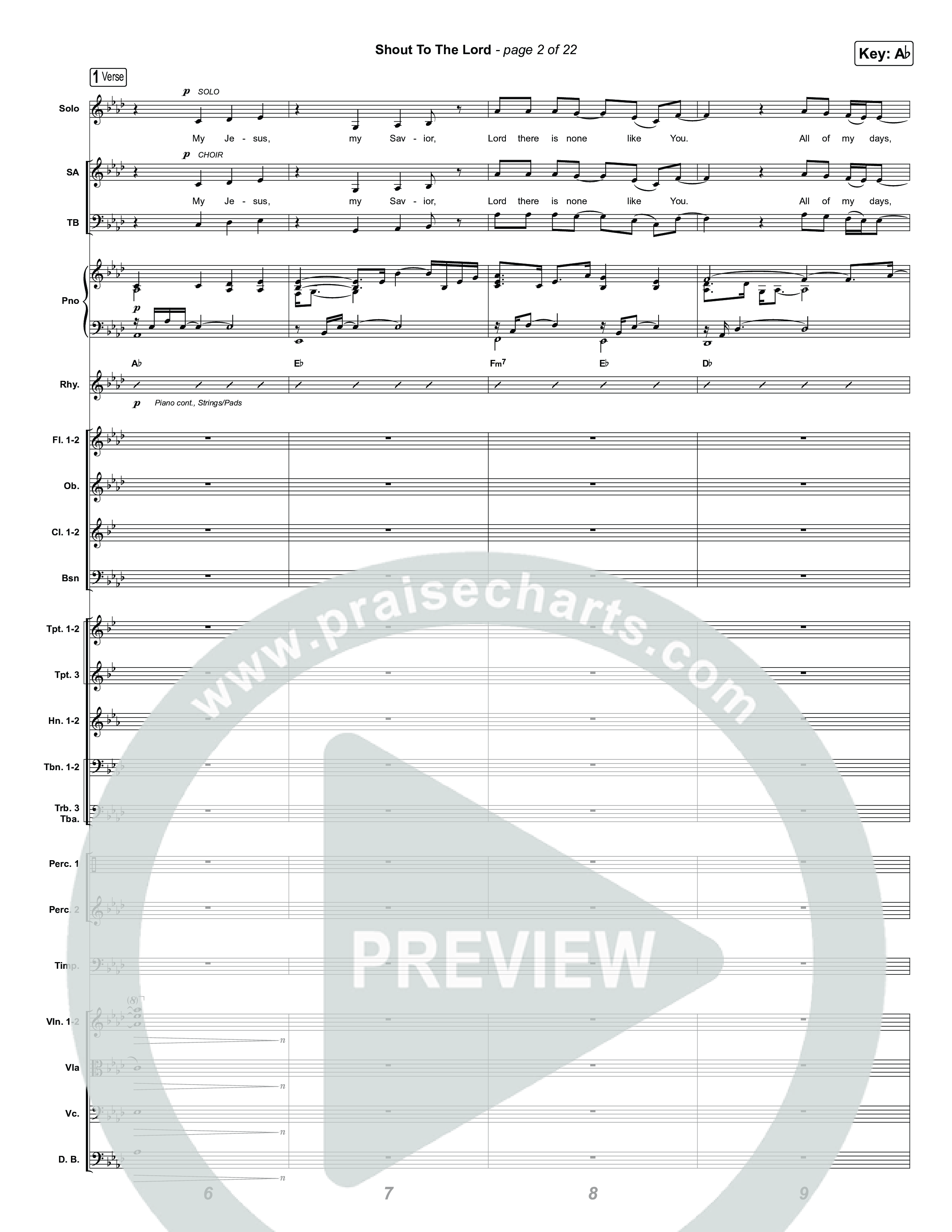 Shout To The Lord (Choral/SATB) Conductor's Score (Travis Cottrell / Brooke Voland / Arr. Mason Brown)