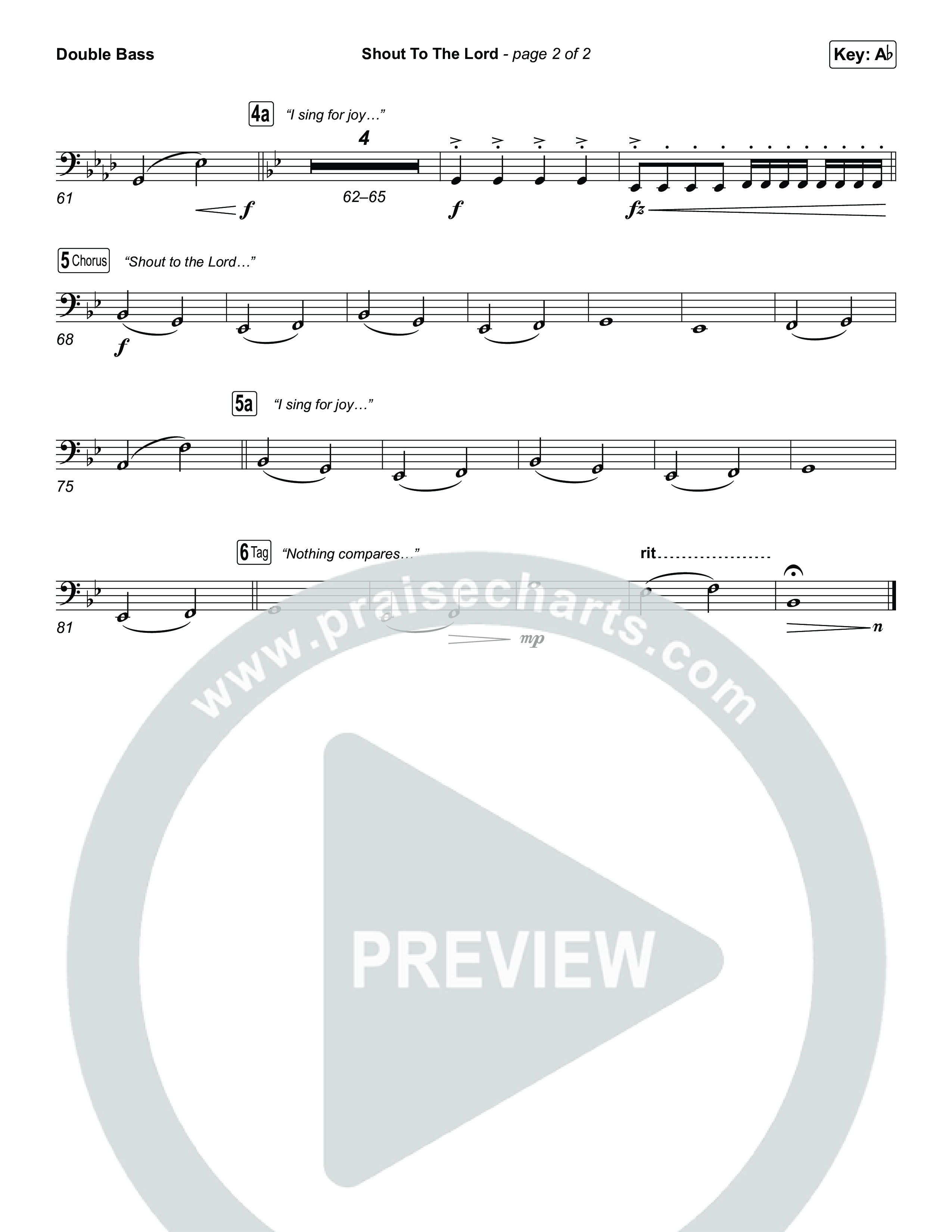 Shout To The Lord (Choral/SATB) String Bass (Travis Cottrell / Brooke Voland / Arr. Mason Brown)