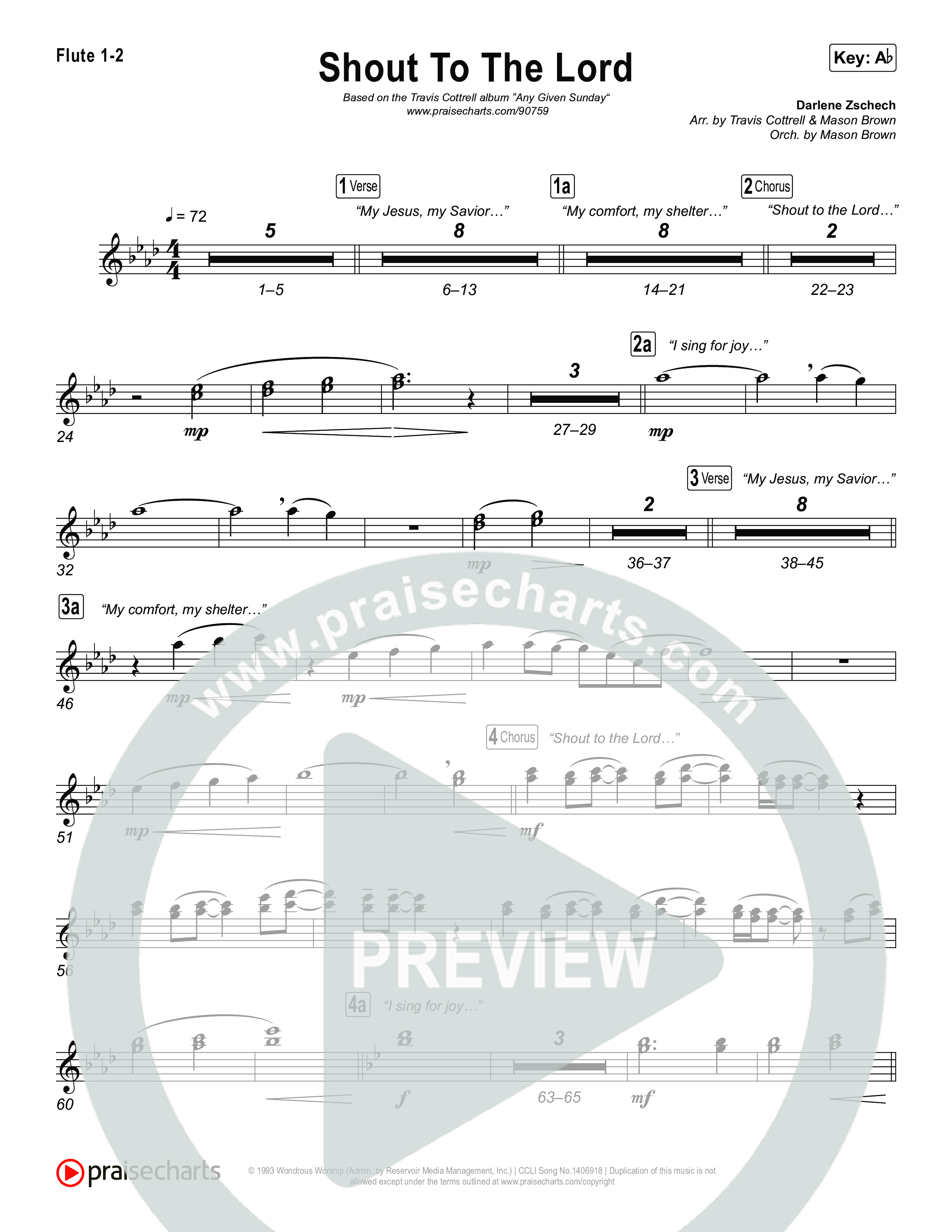Shout To The Lord (Choral/SATB) Wind Pack (Travis Cottrell / Brooke Voland / Arr. Mason Brown)