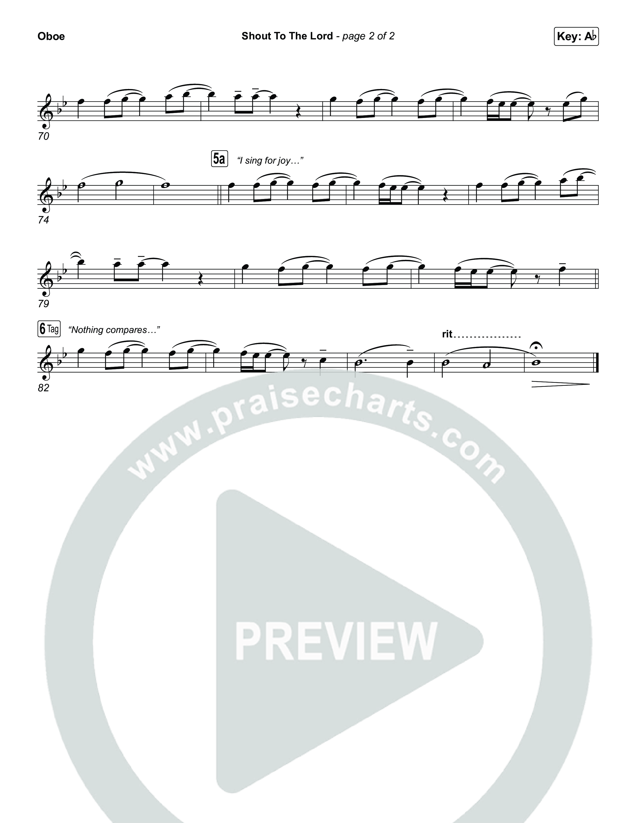 Shout To The Lord (Choral/SATB) Oboe (Travis Cottrell / Brooke Voland / Arr. Mason Brown)