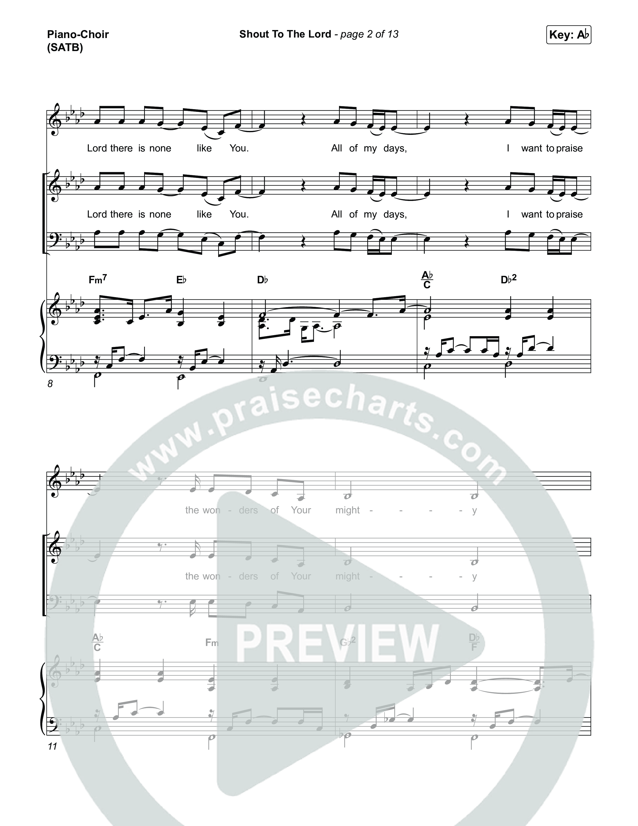 Shout To The Lord (Choral/SATB) Piano/Vocal (SATB) (Travis Cottrell / Brooke Voland / Arr. Mason Brown)