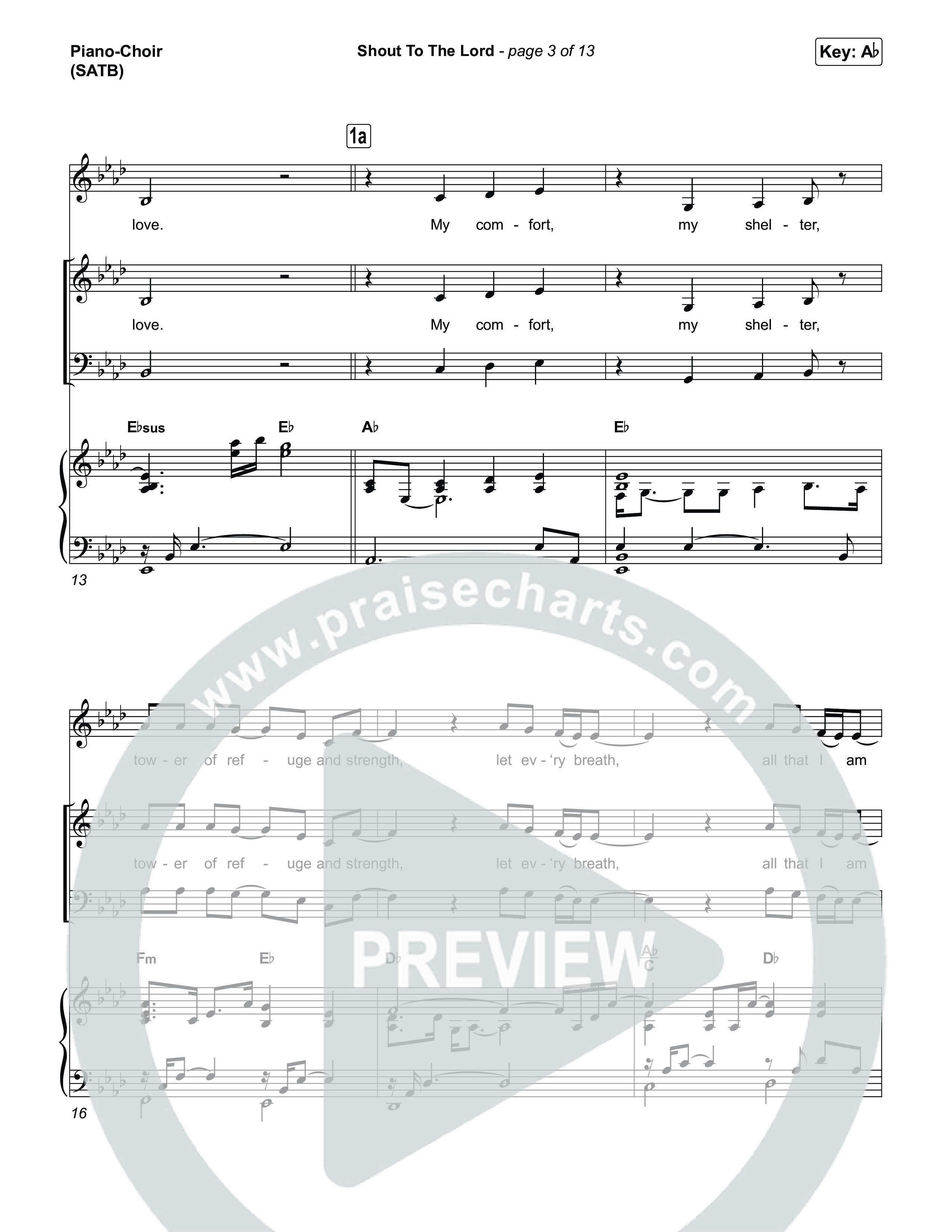 Shout To The Lord (Choral/SATB) Piano/Vocal (SATB) (Travis Cottrell / Brooke Voland / Arr. Mason Brown)