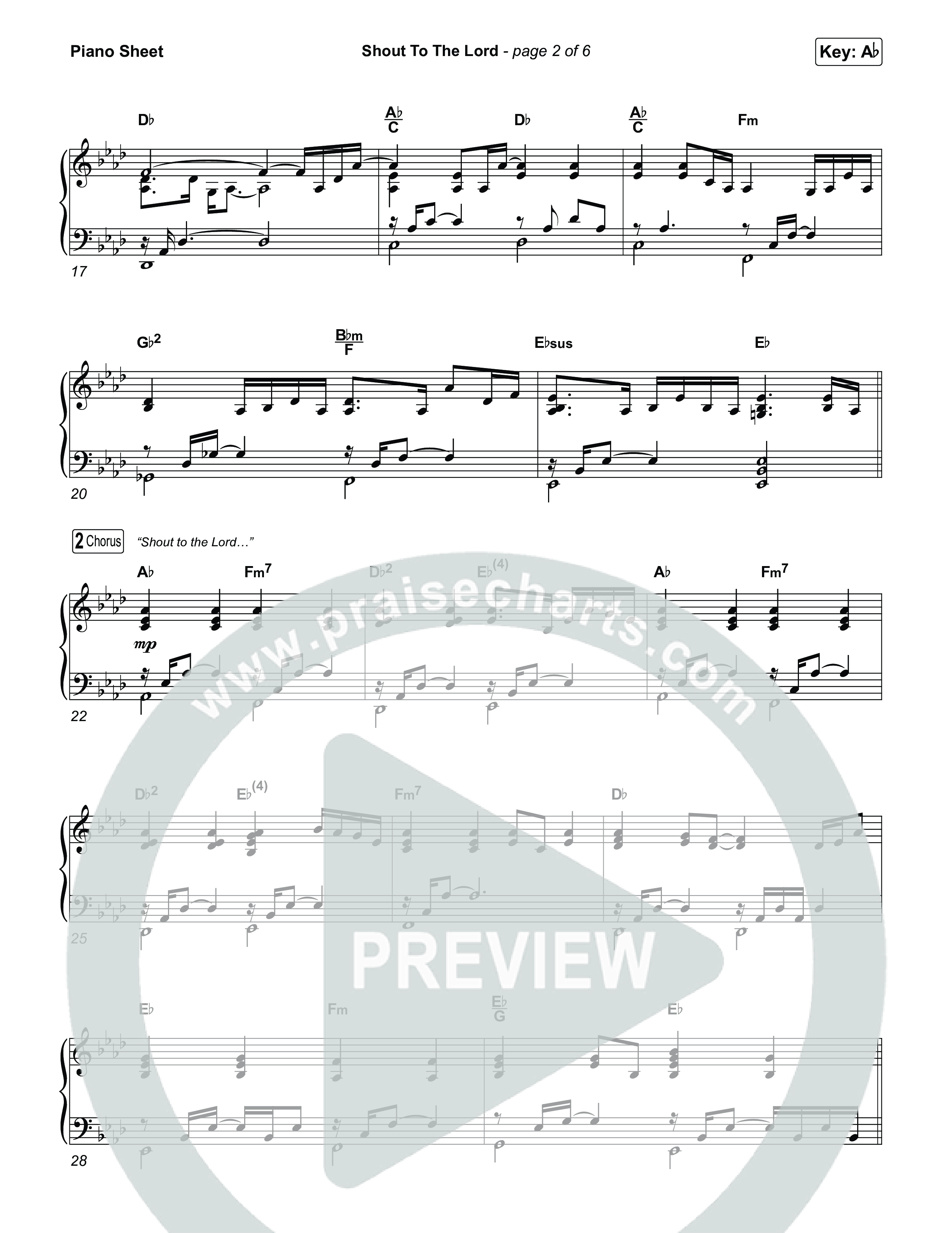 Shout To The Lord (Choral/SATB) Piano Sheet (Travis Cottrell / Brooke Voland / Arr. Mason Brown)
