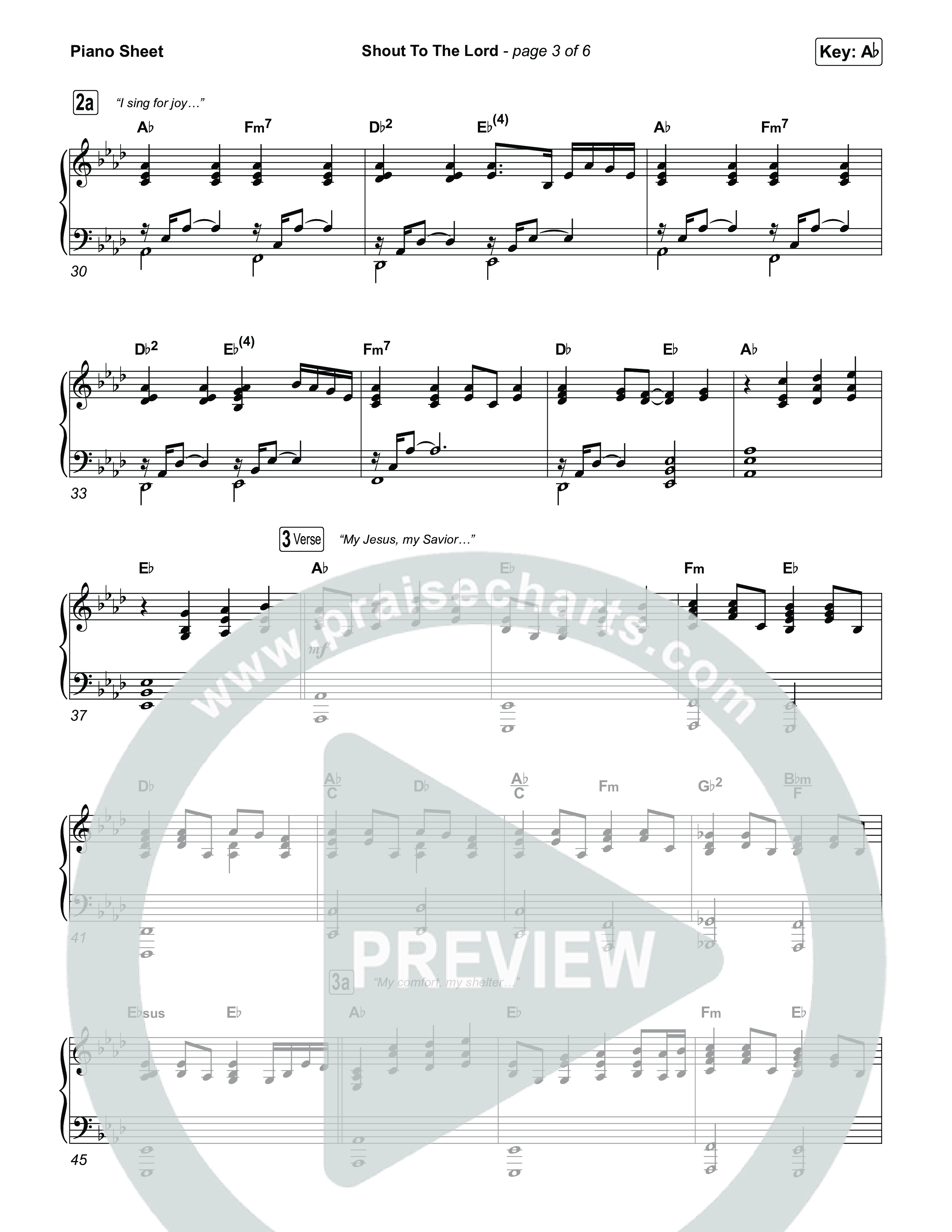 Shout To The Lord (Choral/SATB) Piano Sheet (Travis Cottrell / Brooke Voland / Arr. Mason Brown)
