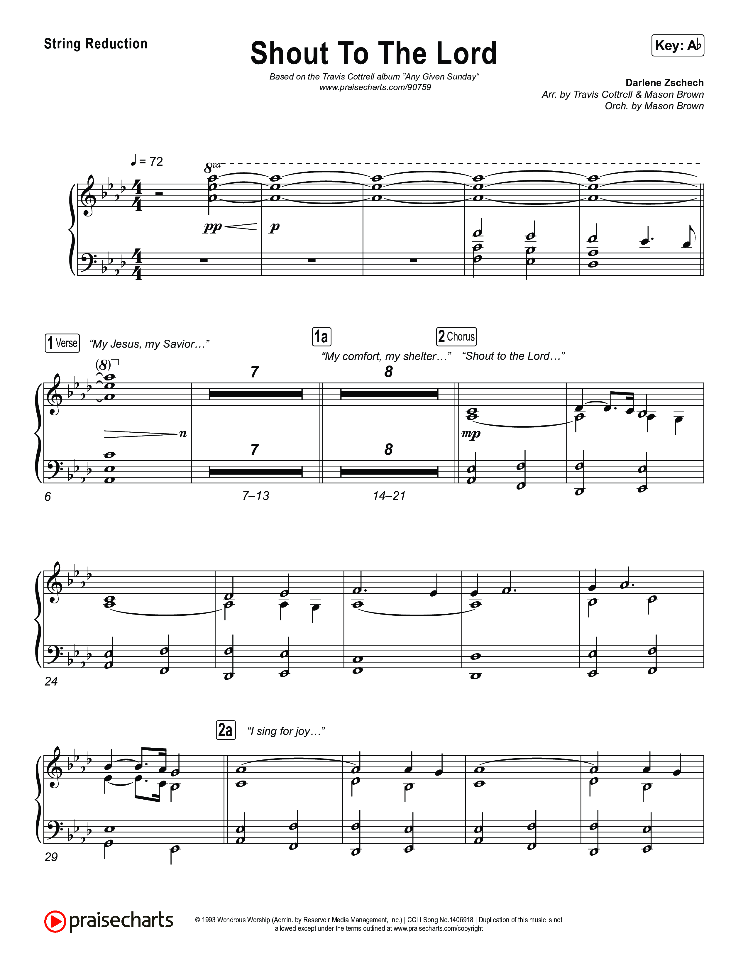 Shout To The Lord (Choral/SATB) String Reduction (Travis Cottrell / Brooke Voland / Arr. Mason Brown)