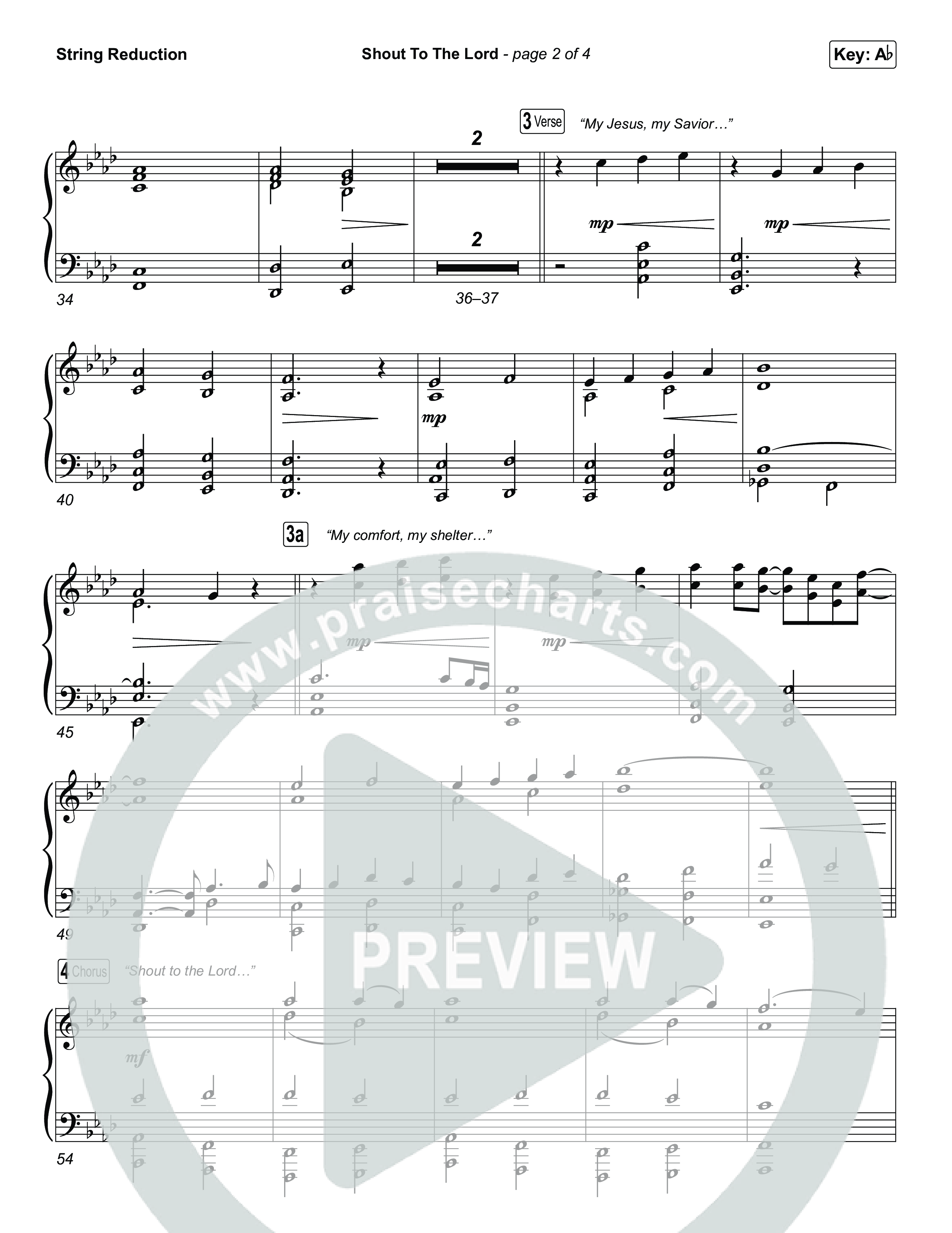 Shout To The Lord (Choral/SATB) String Reduction (Travis Cottrell / Brooke Voland / Arr. Mason Brown)