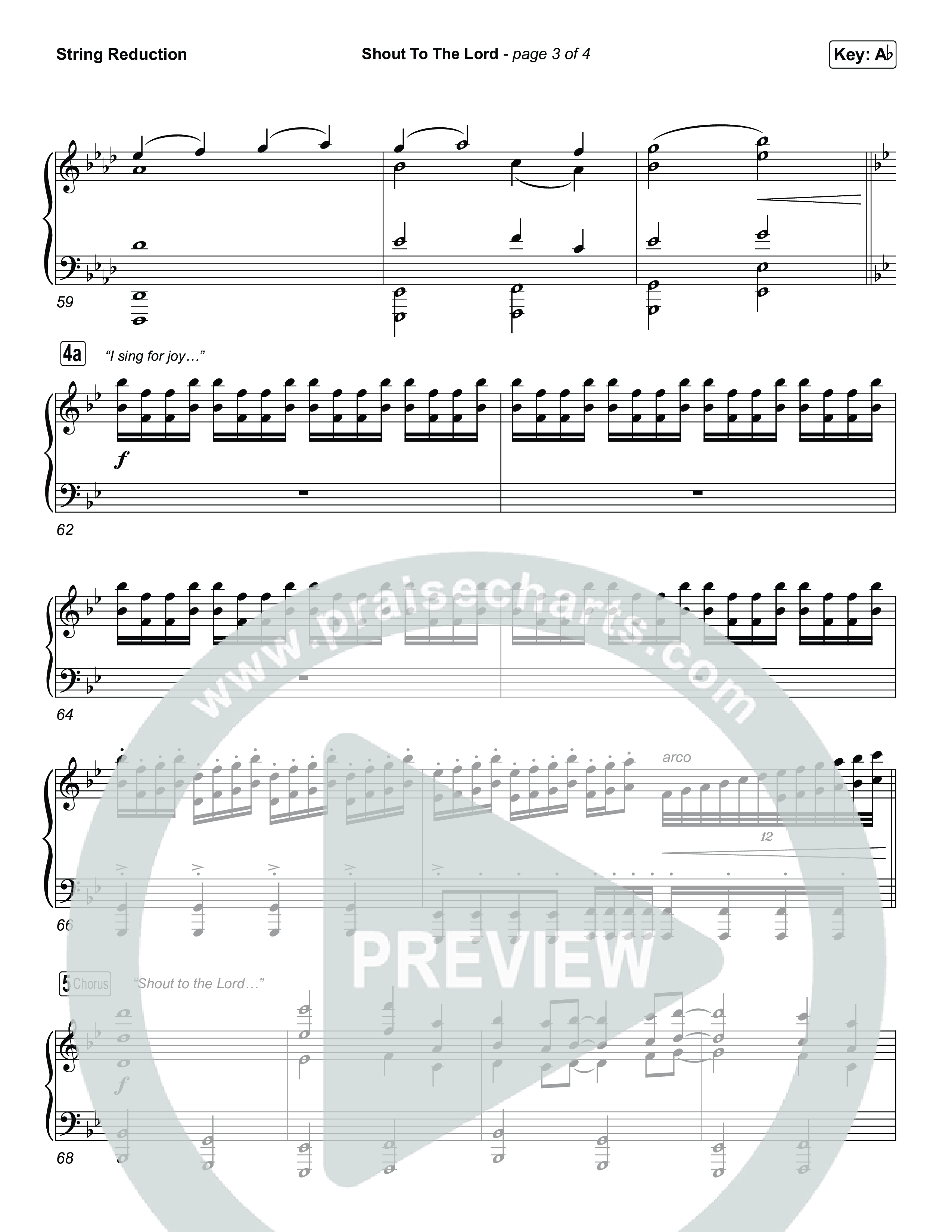 Shout To The Lord (Choral/SATB) String Reduction (Travis Cottrell / Brooke Voland / Arr. Mason Brown)