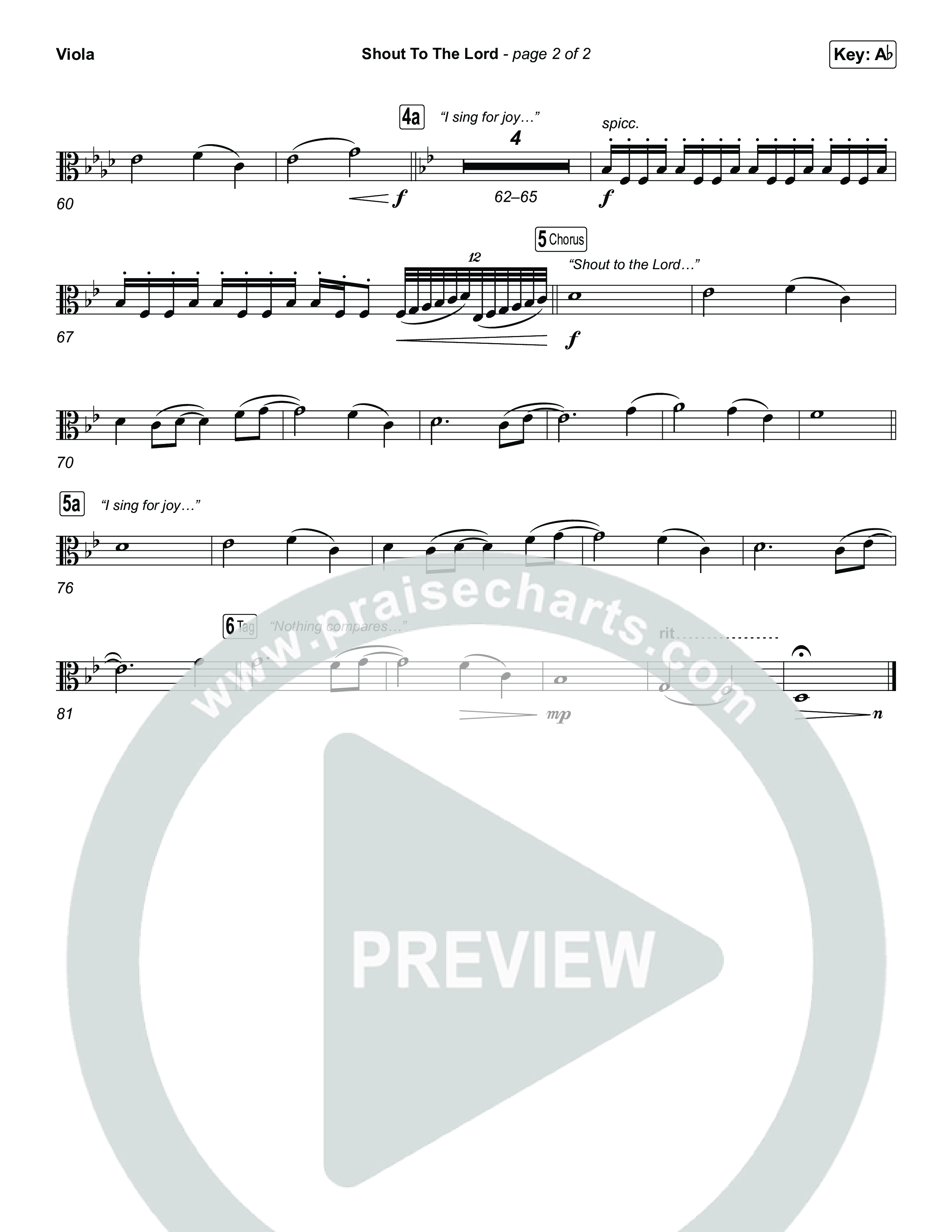 Shout To The Lord (Choral/SATB) Viola (Travis Cottrell / Brooke Voland / Arr. Mason Brown)