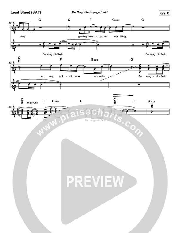 Be Magnified Lead Sheet (Kevin Pledger)