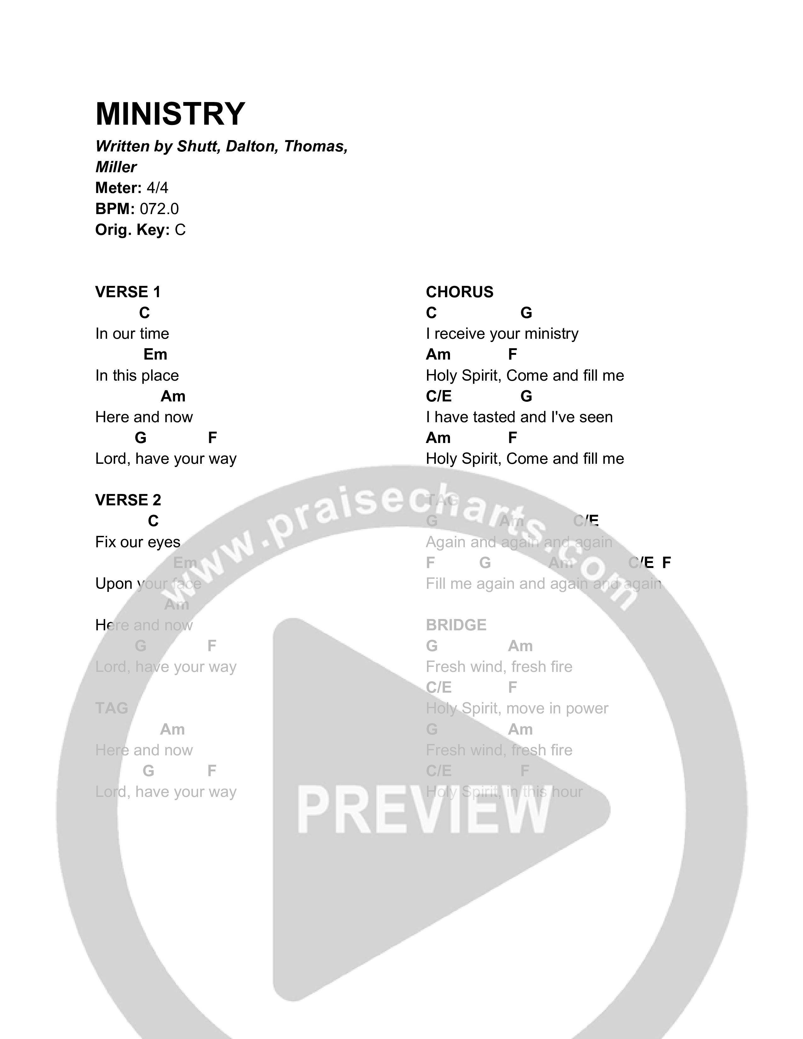 Ministry Chord Chart (Church of the City New York)
