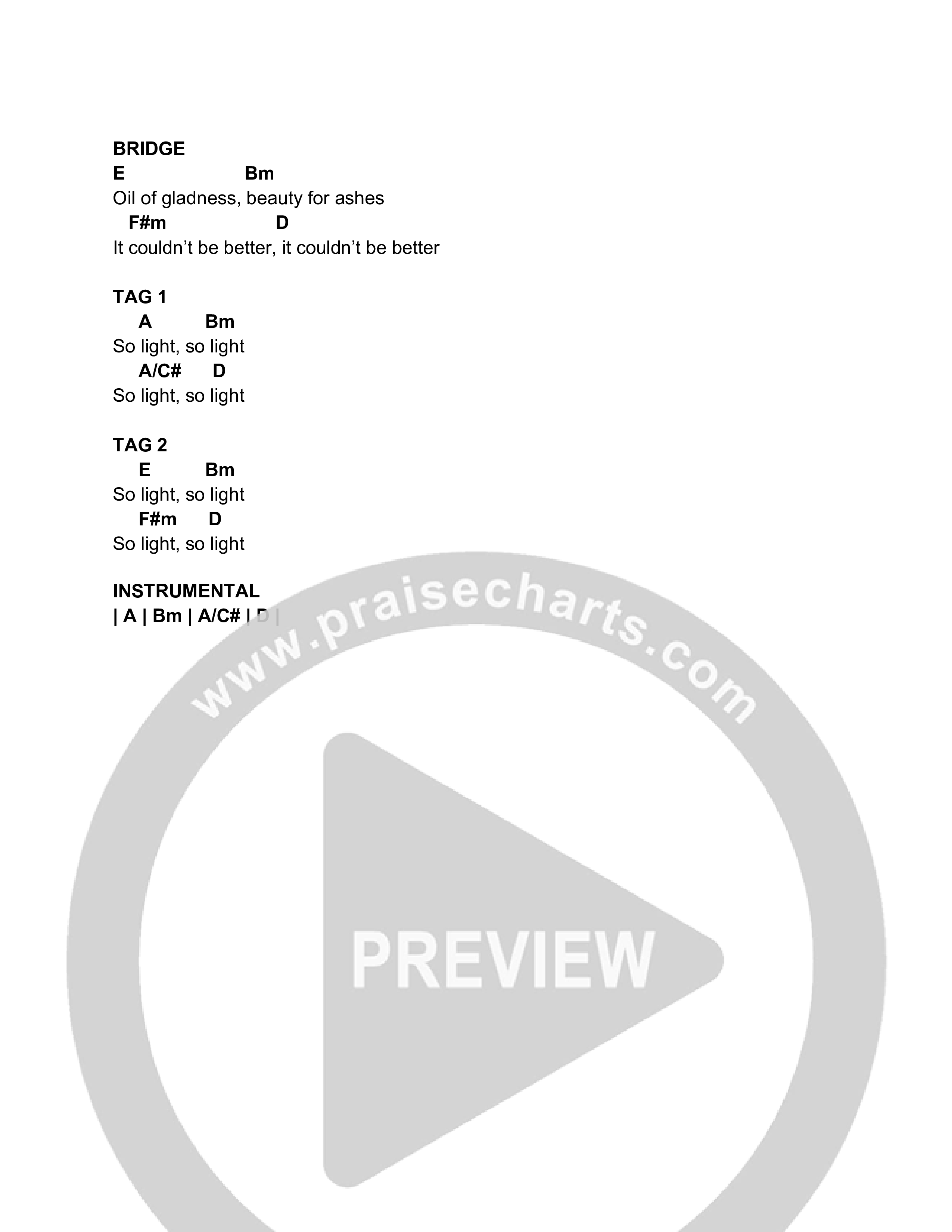 His Yoke Chord Chart (Church of the City New York)