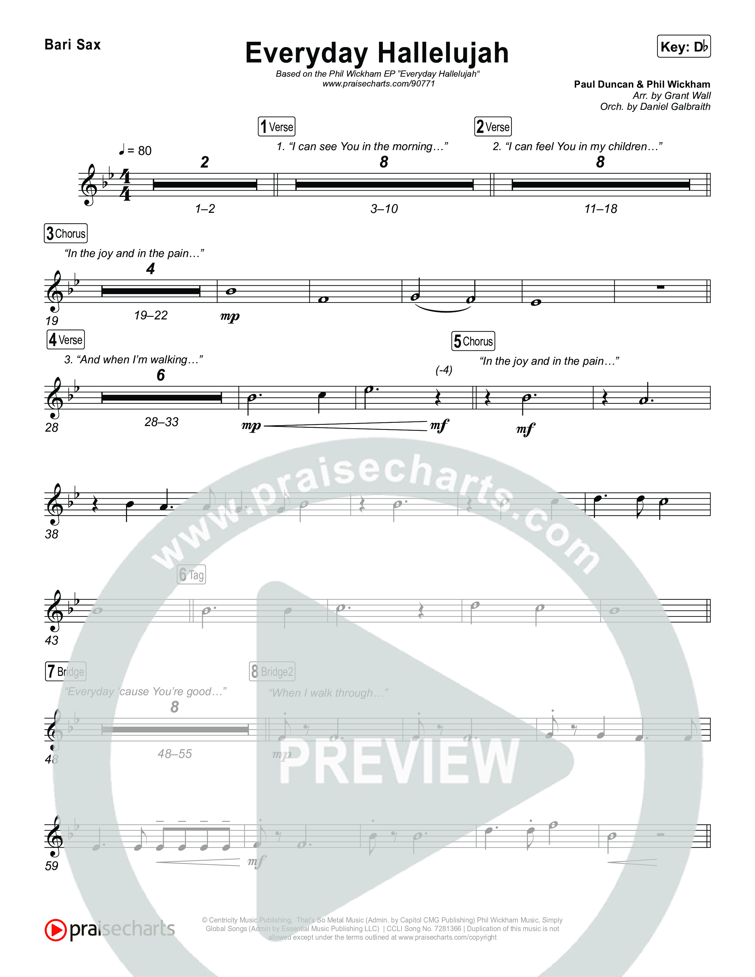 Everyday Hallelujah Bari Sax (Phil Wickham)