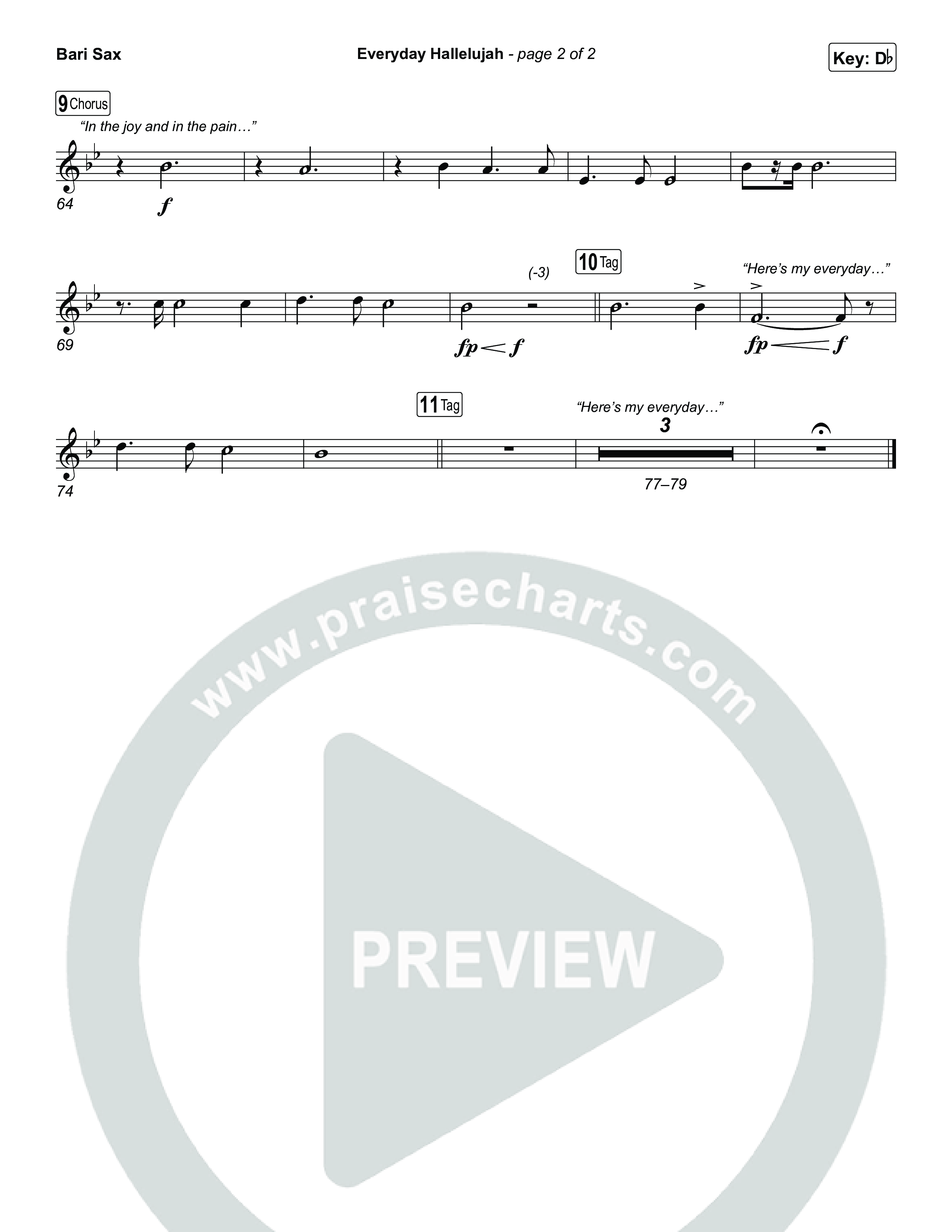 Everyday Hallelujah Bari Sax (Phil Wickham)