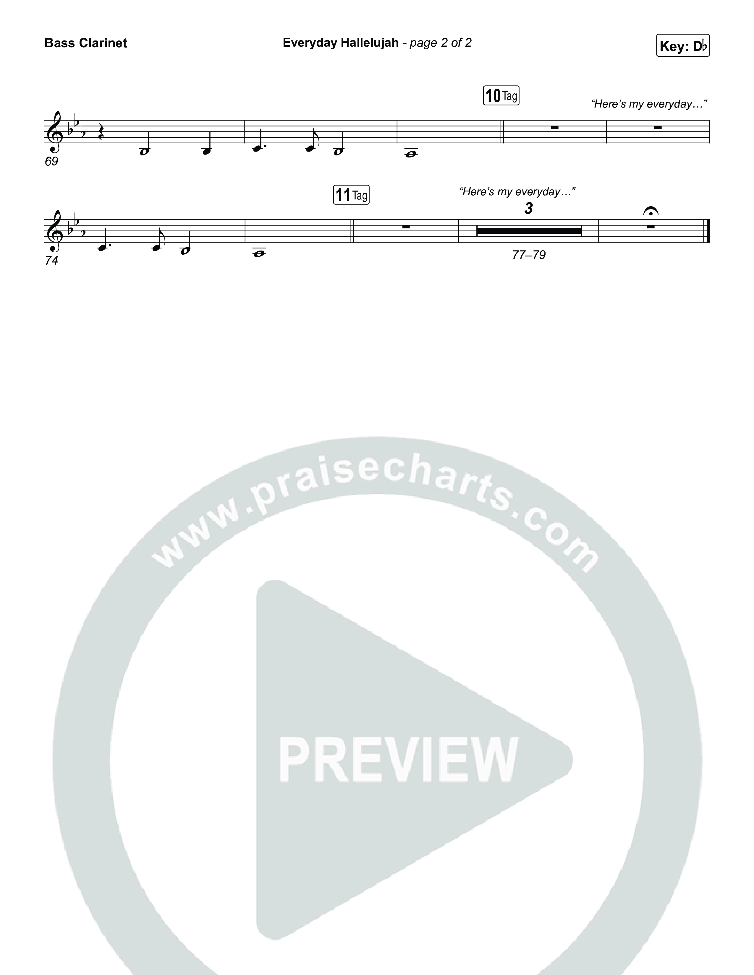 Everyday Hallelujah Bass Clarinet (Phil Wickham)