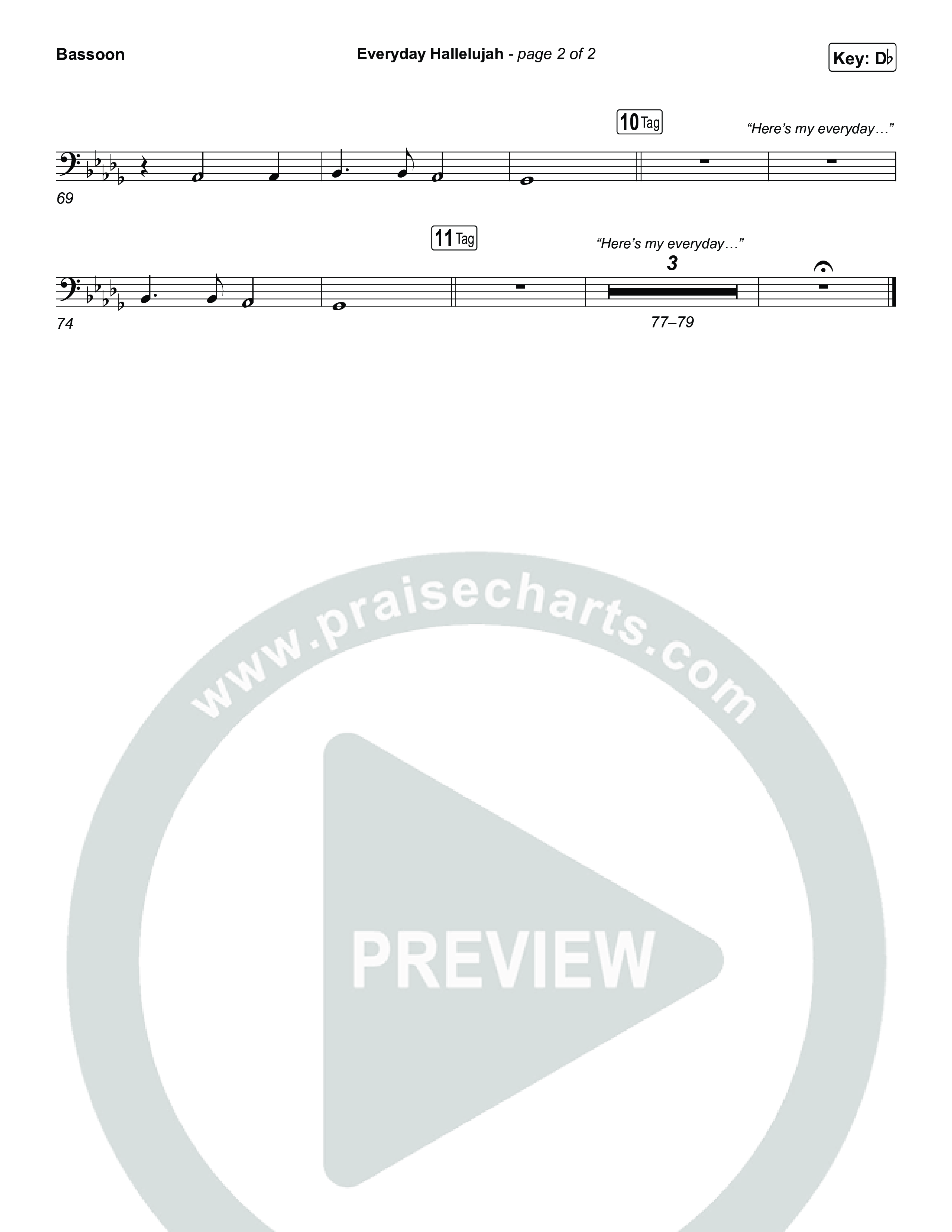 Everyday Hallelujah Bassoon (Phil Wickham)