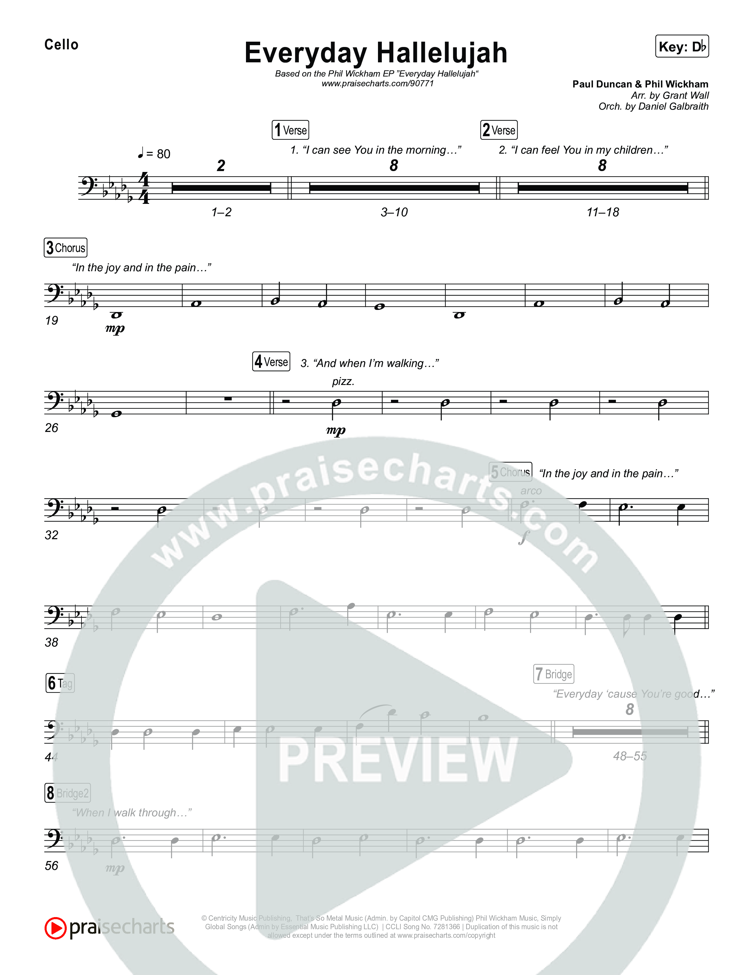 Everyday Hallelujah Cello (Phil Wickham)
