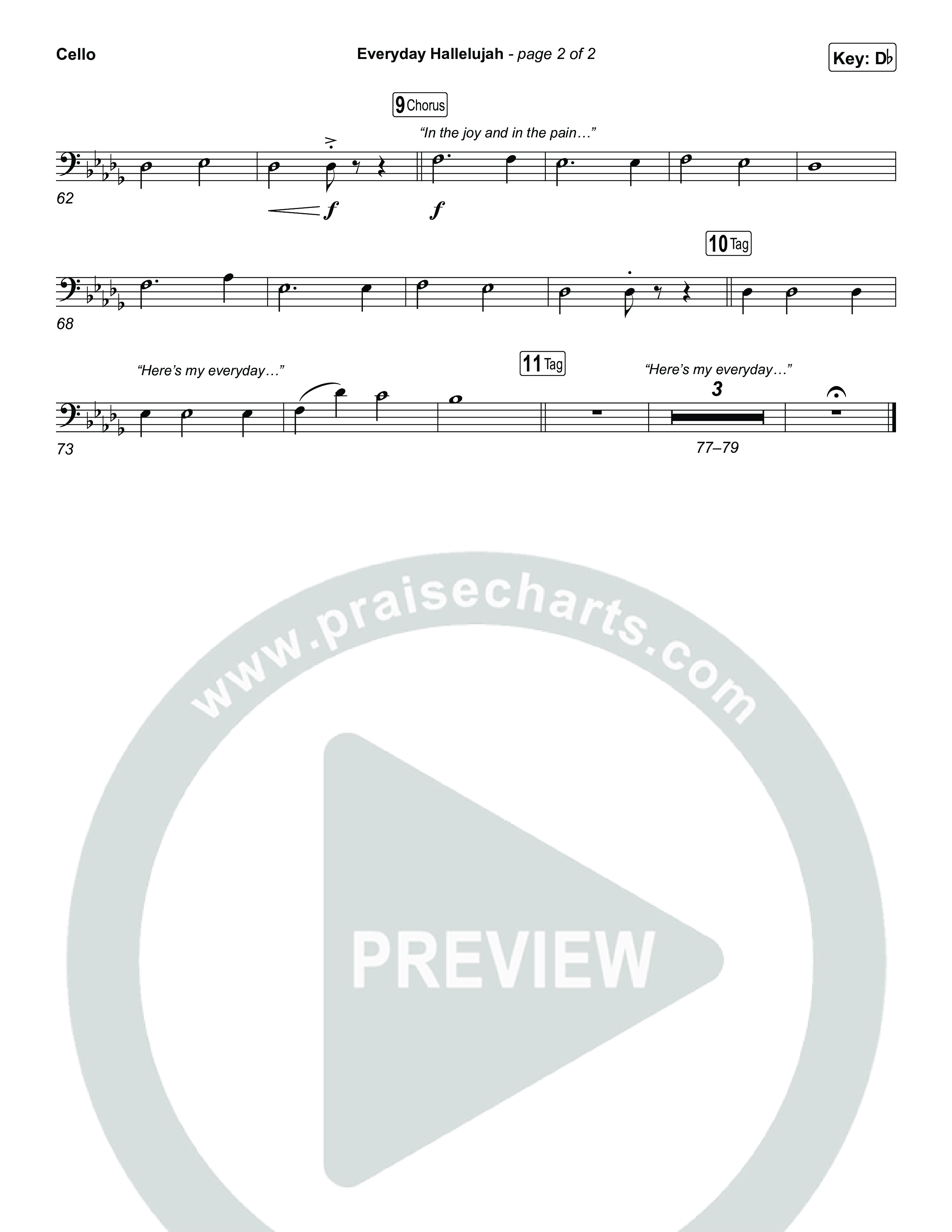 Everyday Hallelujah Cello (Phil Wickham)
