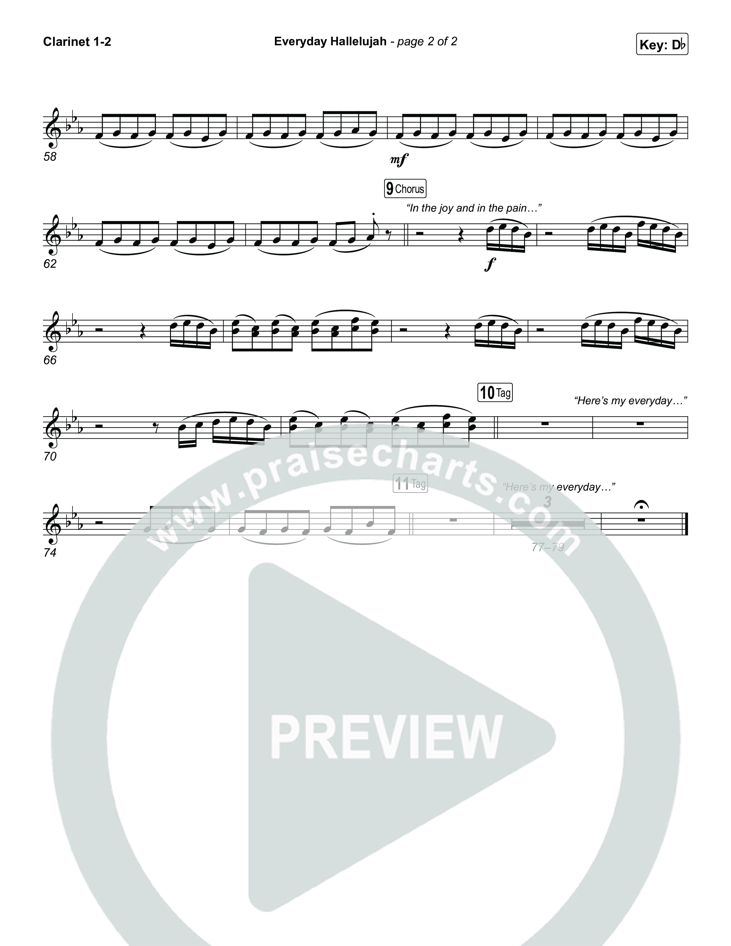 Everyday Hallelujah Clarinet 1,2 (Phil Wickham)