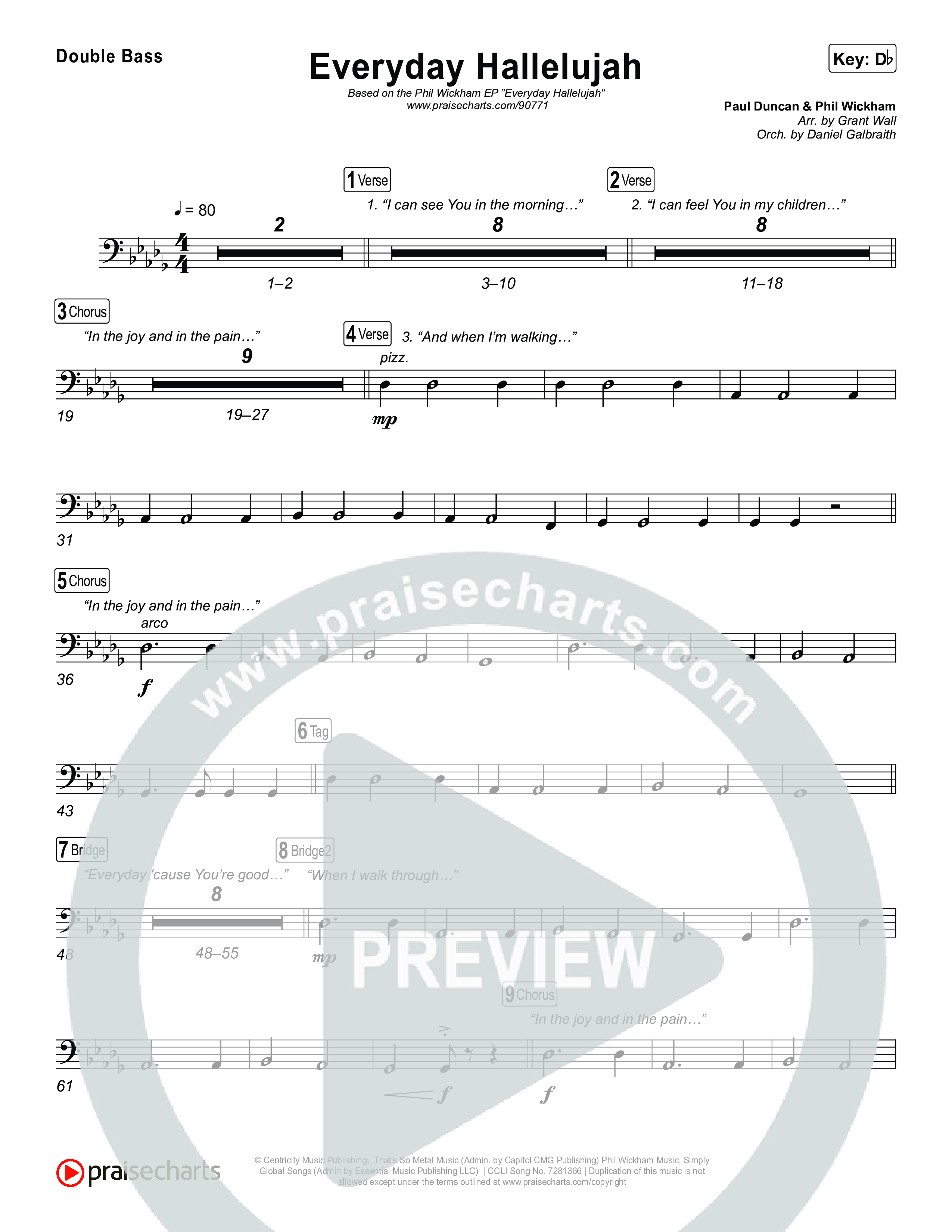 Everyday Hallelujah String Bass (Phil Wickham)