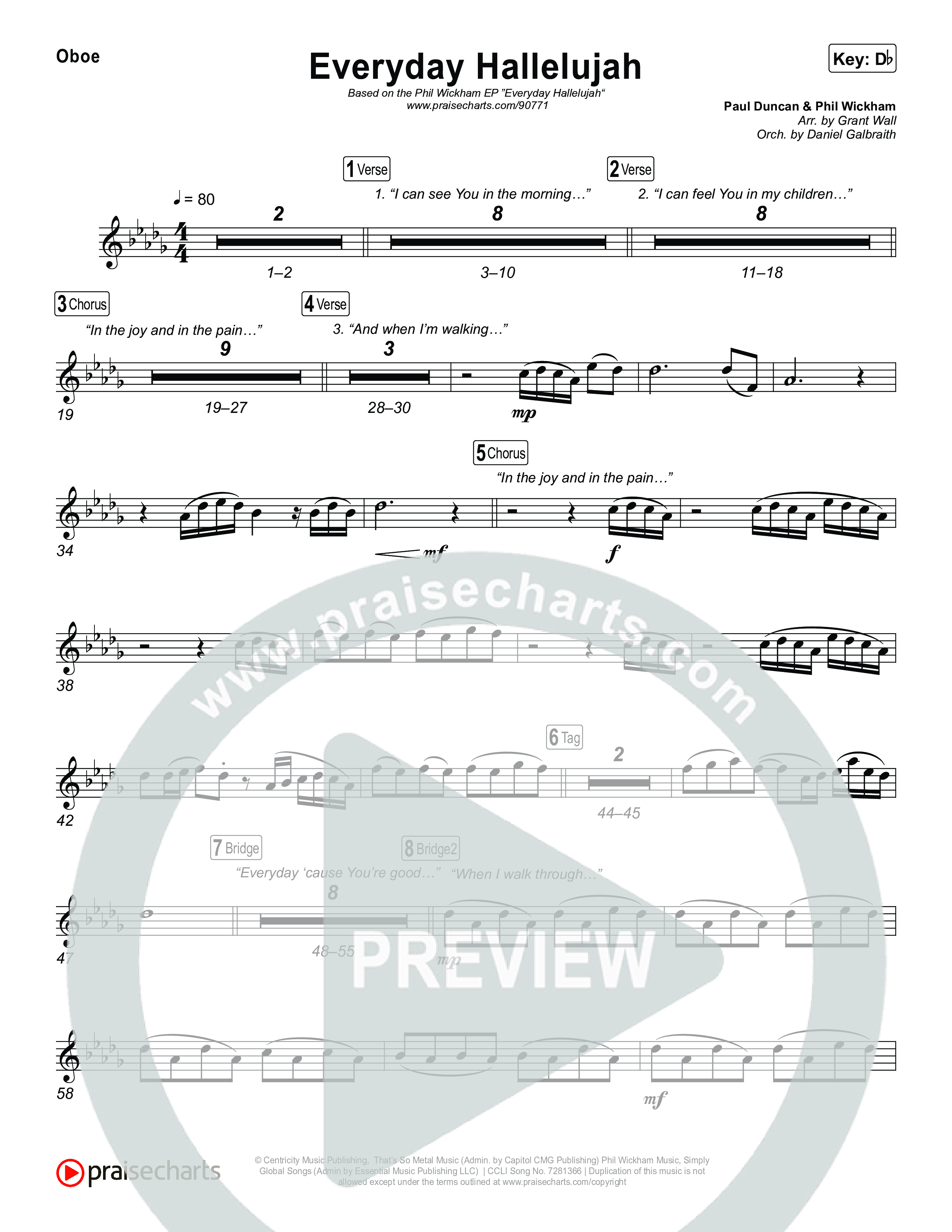 Everyday Hallelujah Oboe (Phil Wickham)