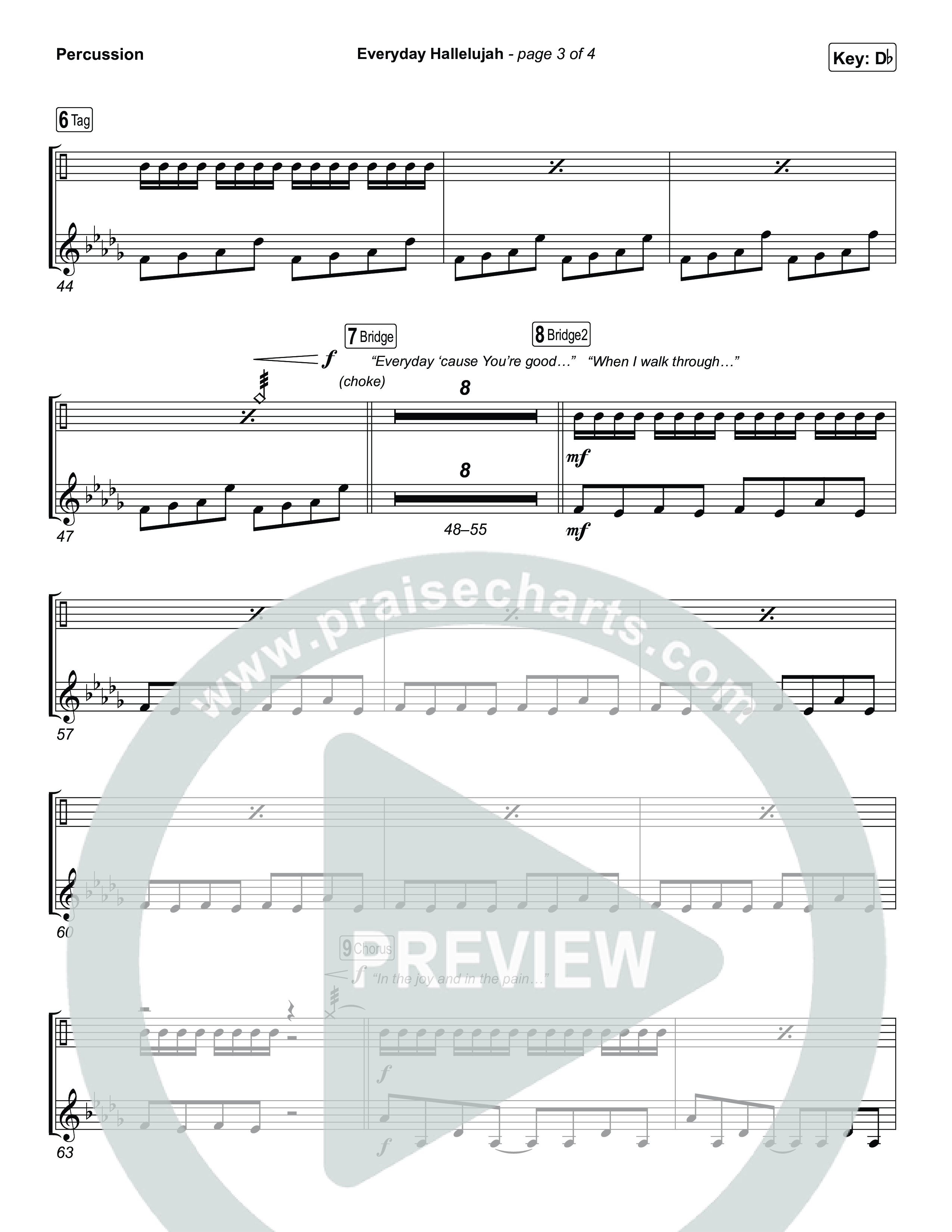 Everyday Hallelujah Percussion (Phil Wickham)