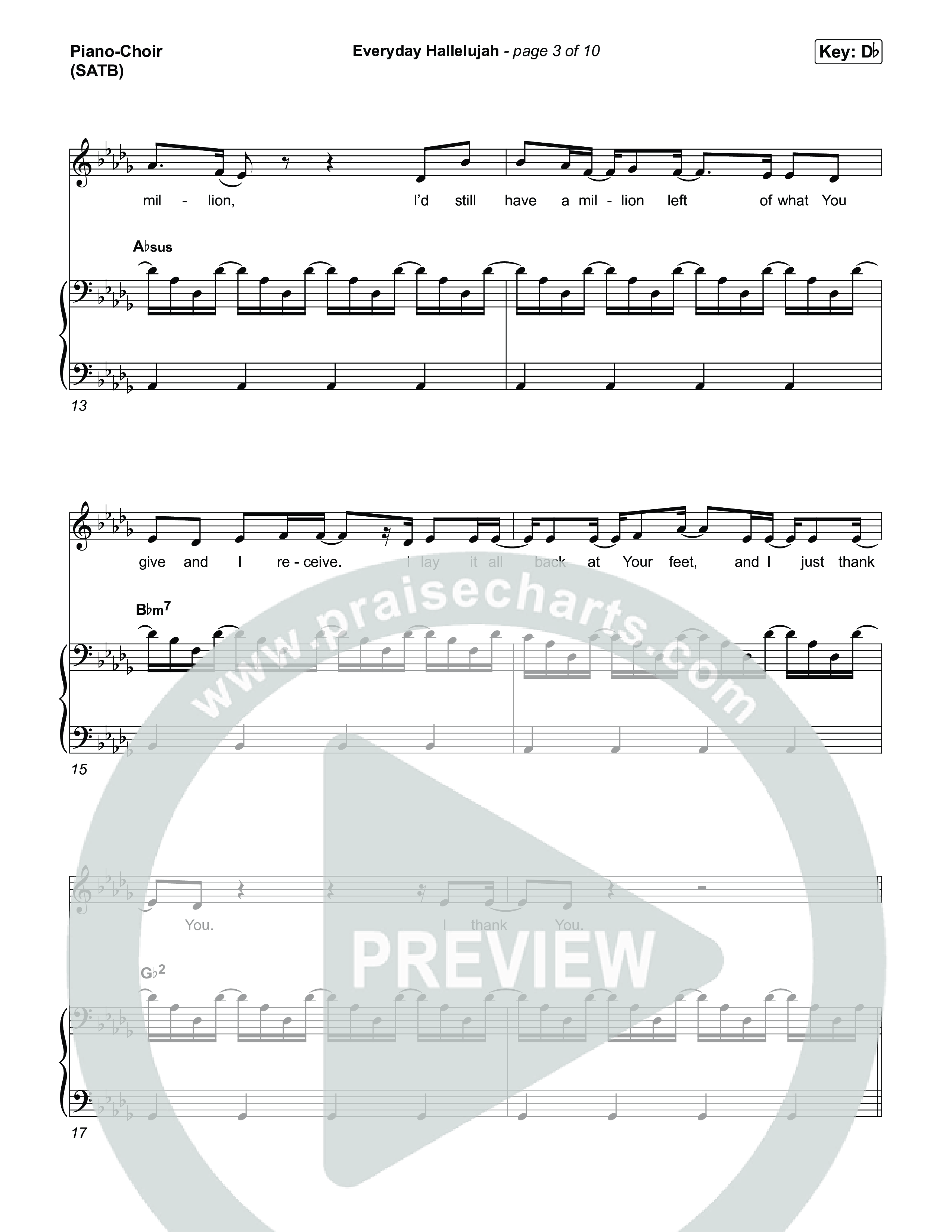 Everyday Hallelujah Piano/Vocal (SATB) (Phil Wickham)