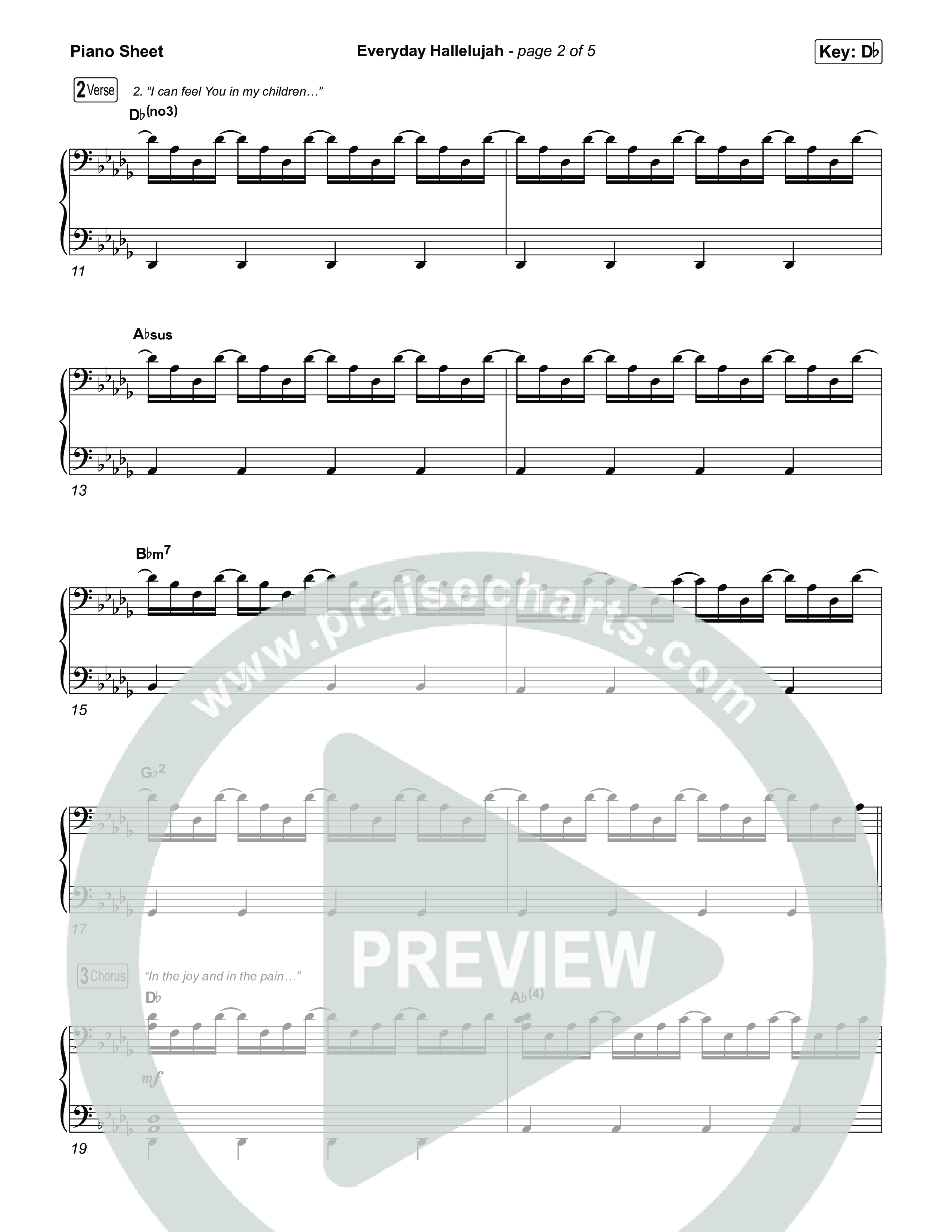 Everyday Hallelujah Piano Sheet (Phil Wickham)