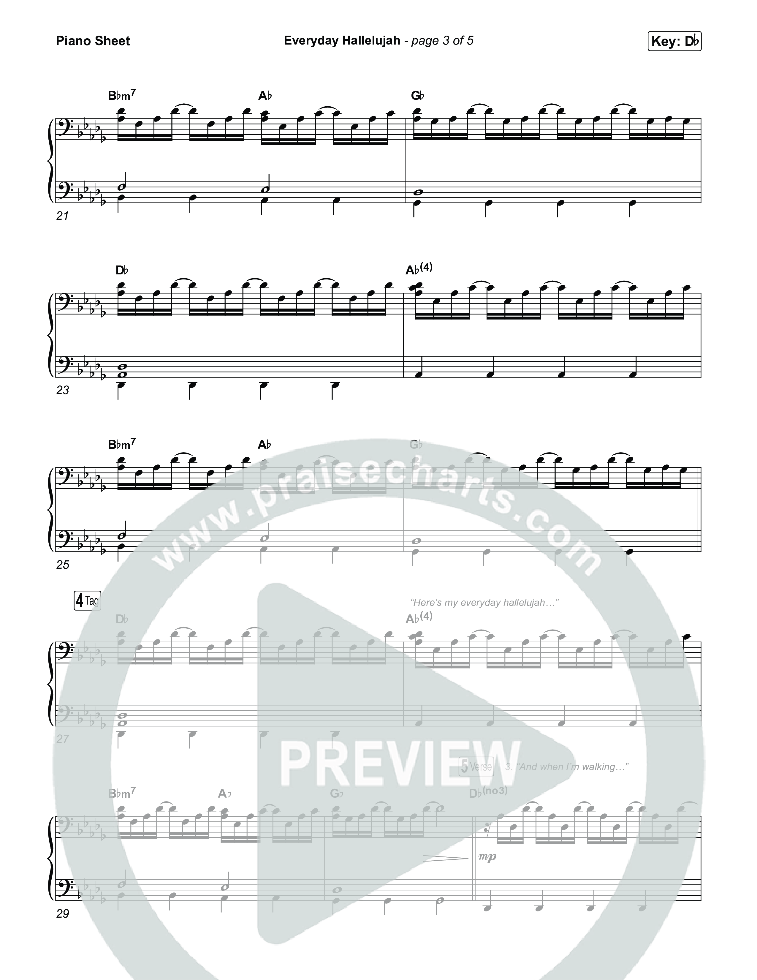 Everyday Hallelujah Piano Sheet (Phil Wickham)