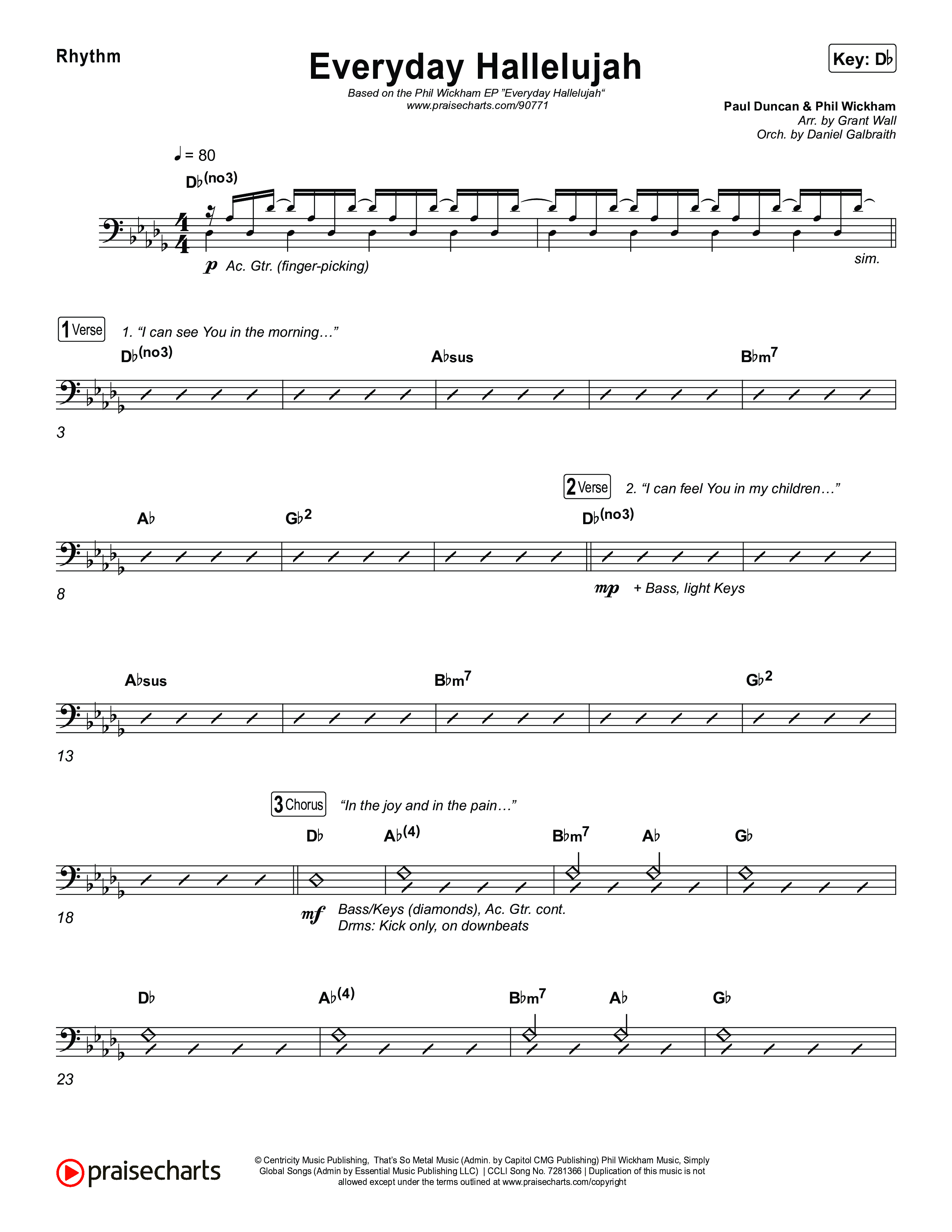 Everyday Hallelujah Rhythm Chart (Phil Wickham)