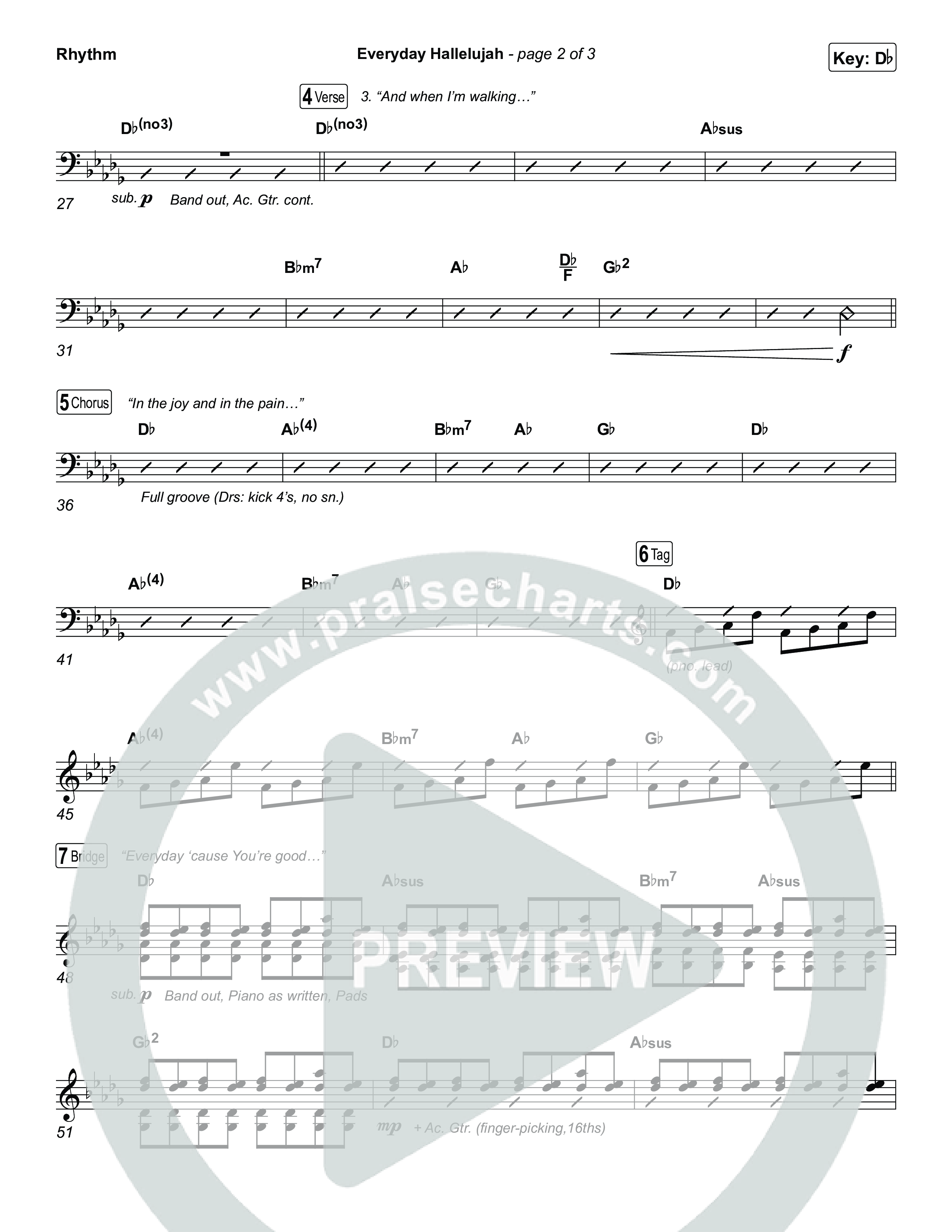 Everyday Hallelujah Rhythm Chart (Phil Wickham)